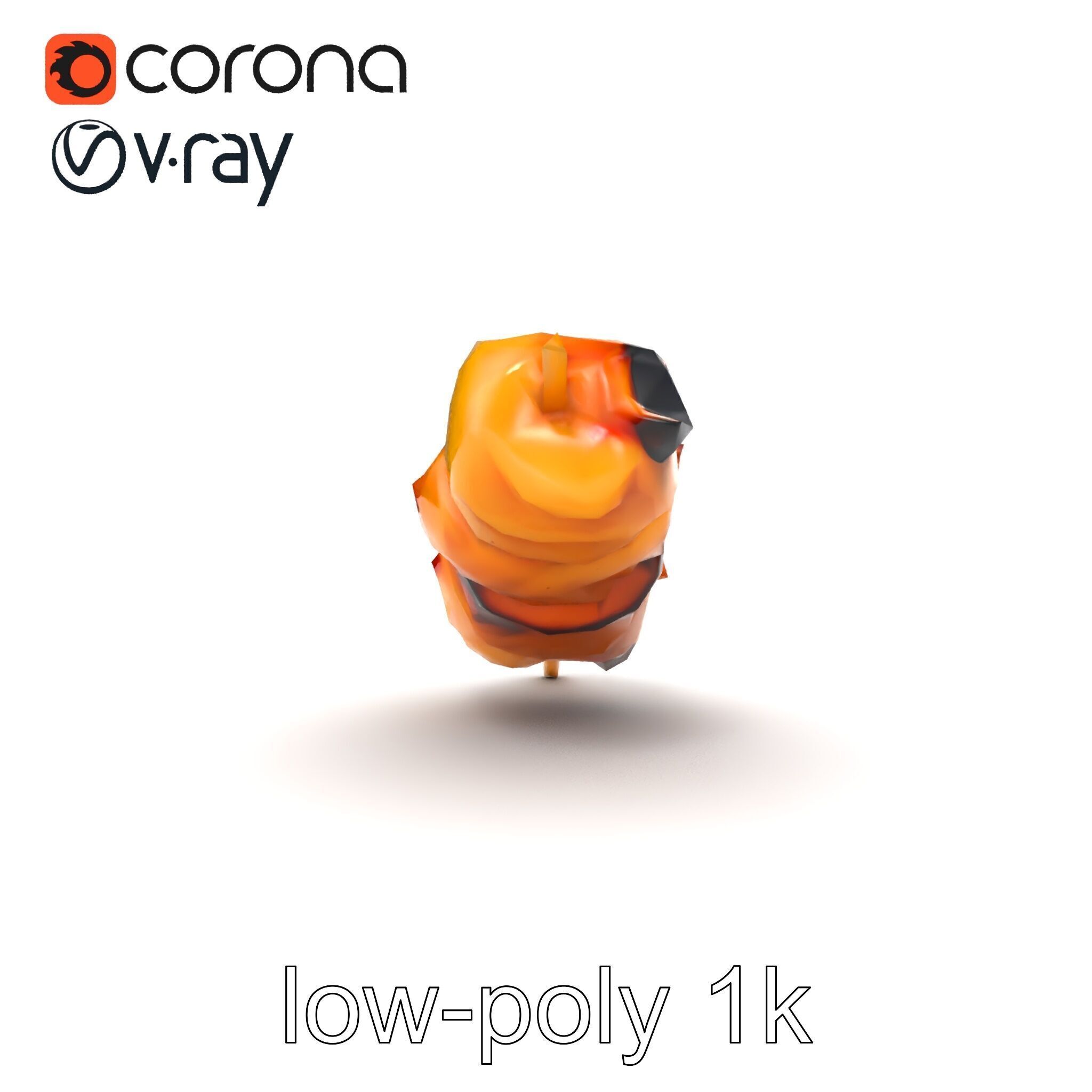Realistic Chicken Kebab Skewer model pack Low-poly 3D model_19