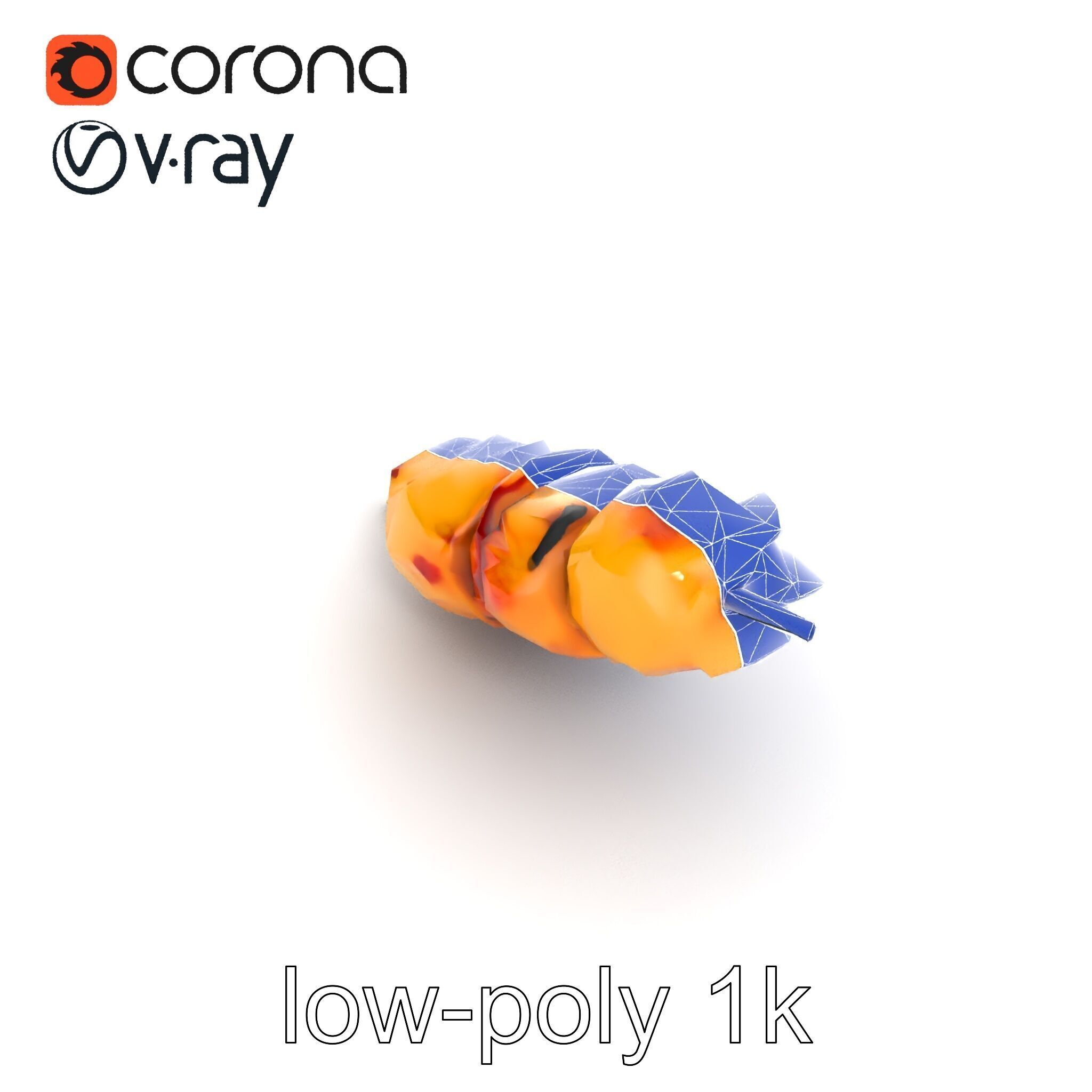 Realistic Chicken Kebab Skewer model pack Low-poly 3D model_17