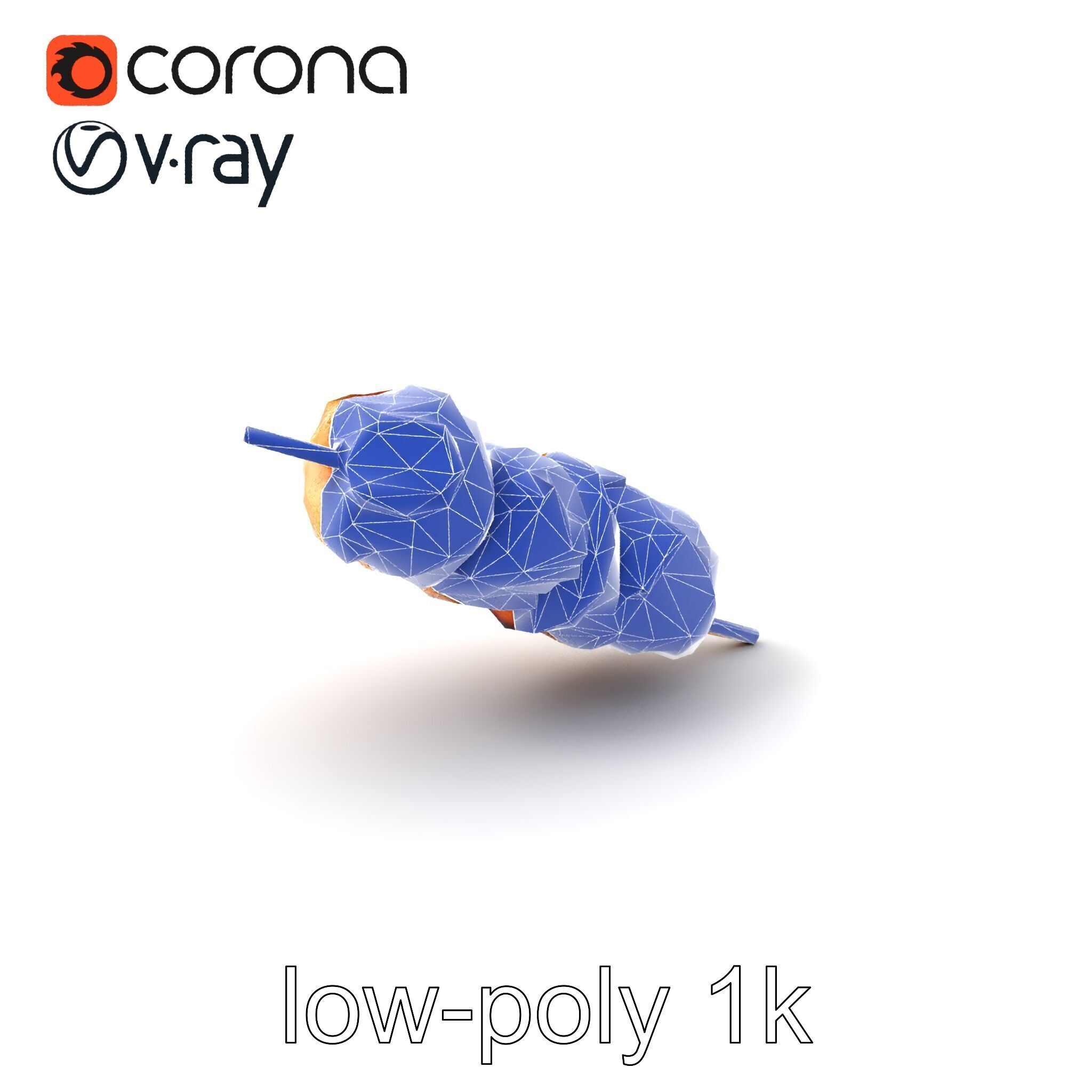 Realistic Chicken Kebab Skewer model pack Low-poly 3D model_7