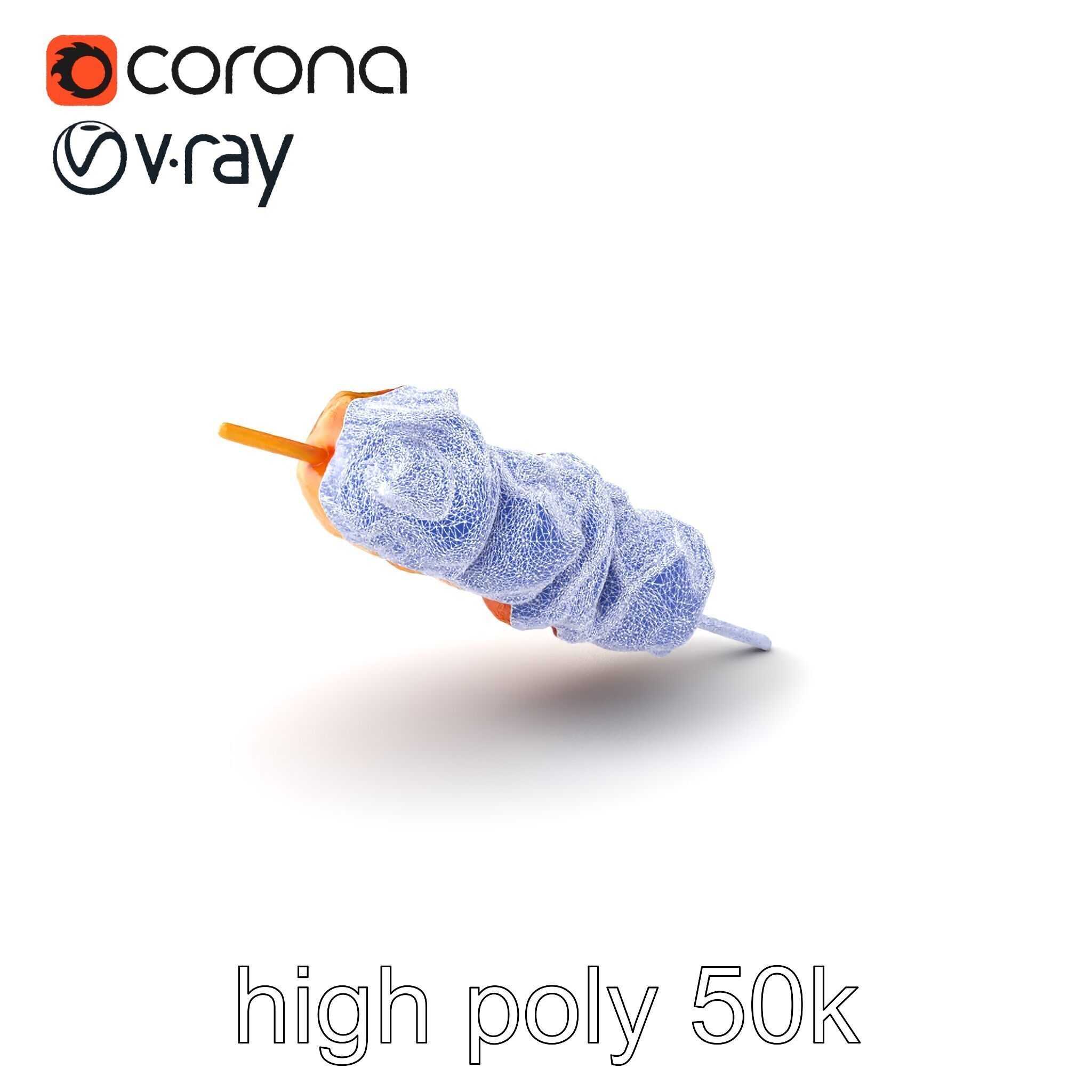 Realistic Chicken Kebab Skewer model pack Low-poly 3D model_10