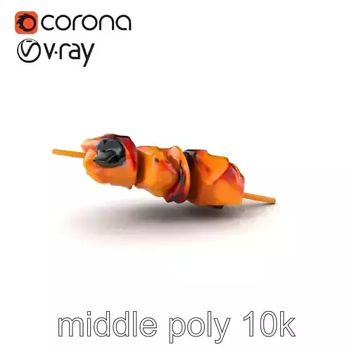 Realistic Chicken Kebab Skewer model pack Low-poly 3D model