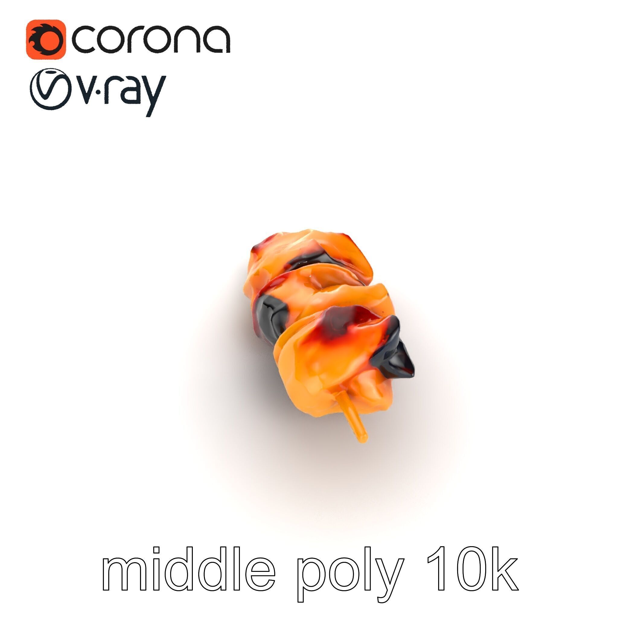 Realistic Chicken Kebab Skewer model pack Low-poly 3D model_12