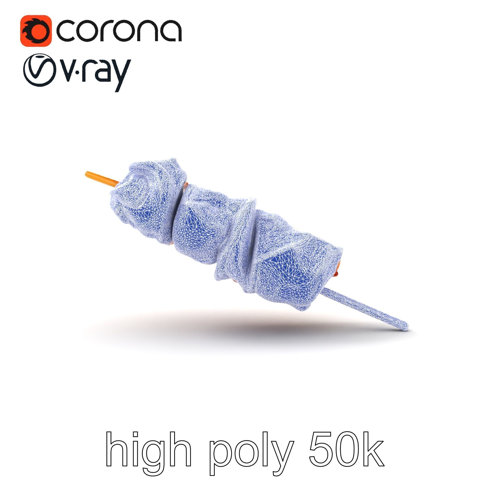 Realistic Chicken Kebab Skewer model pack Low-poly 3D model_32
