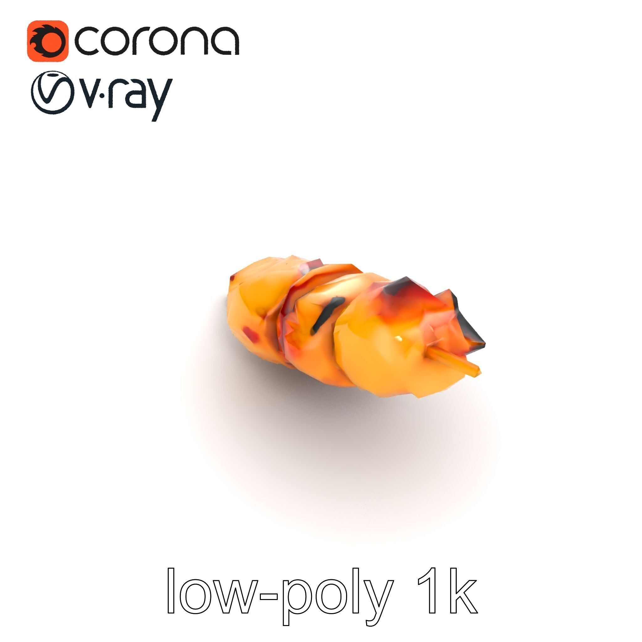 Realistic Chicken Kebab Skewer model pack Low-poly 3D model_29