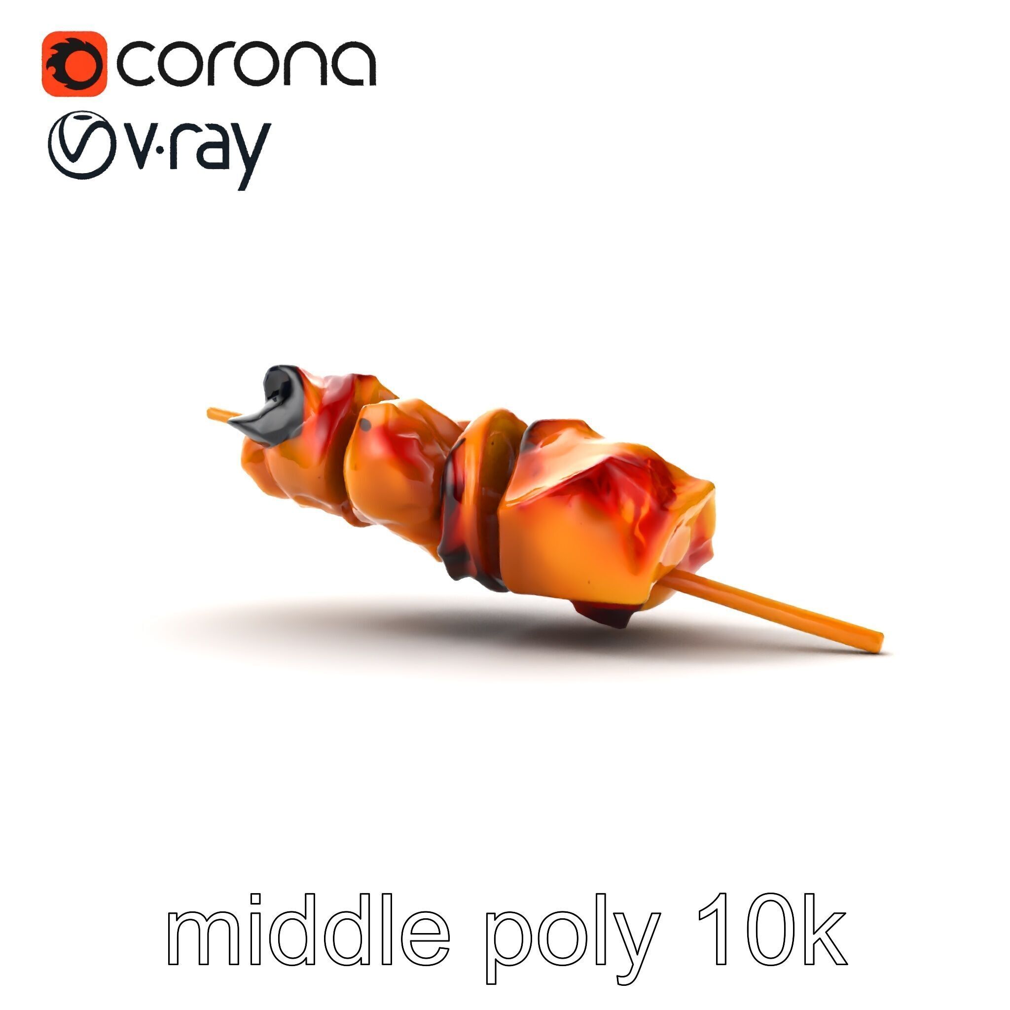 Realistic Chicken Kebab Skewer model pack Low-poly 3D model_21