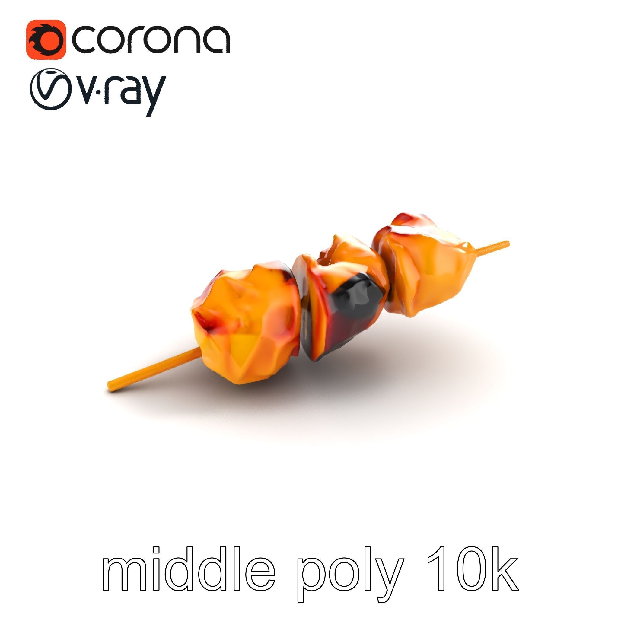 Realistic Chicken Kebab Skewer model pack Low-poly 3D model_8
