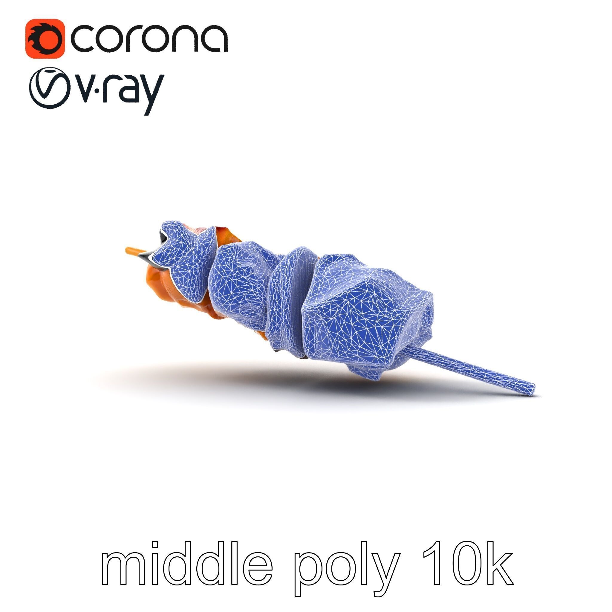 Realistic Chicken Kebab Skewer model pack Low-poly 3D model_18
