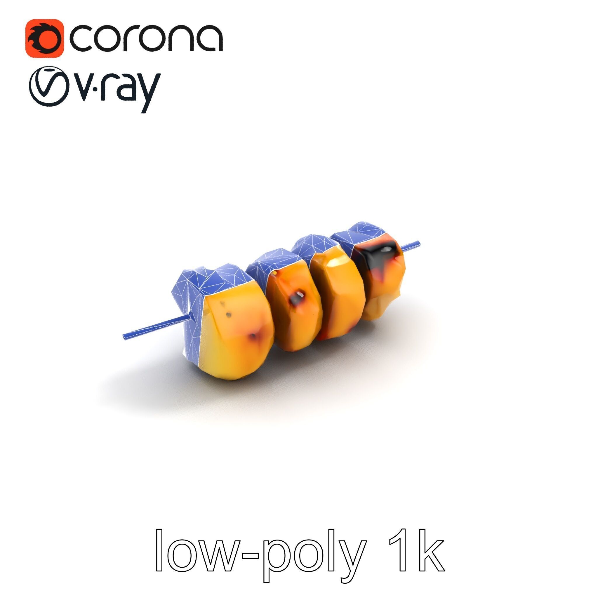 Chicken Kebab Realistic Food Sculpture Model Pack Low-poly 3D model_30