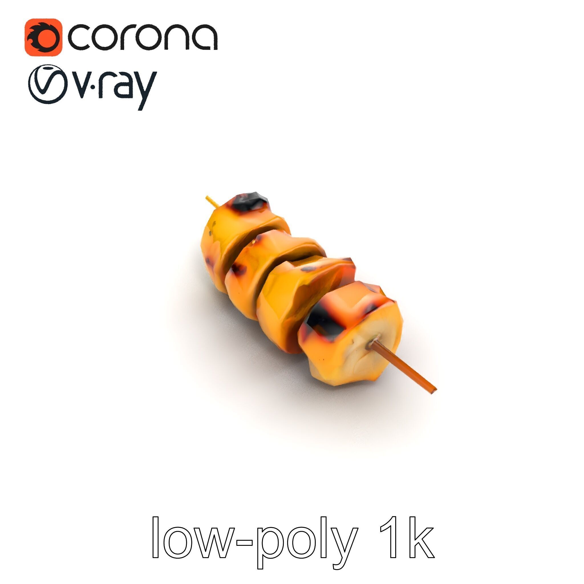 Chicken Kebab Realistic Food Sculpture Model Pack Low-poly 3D model_16