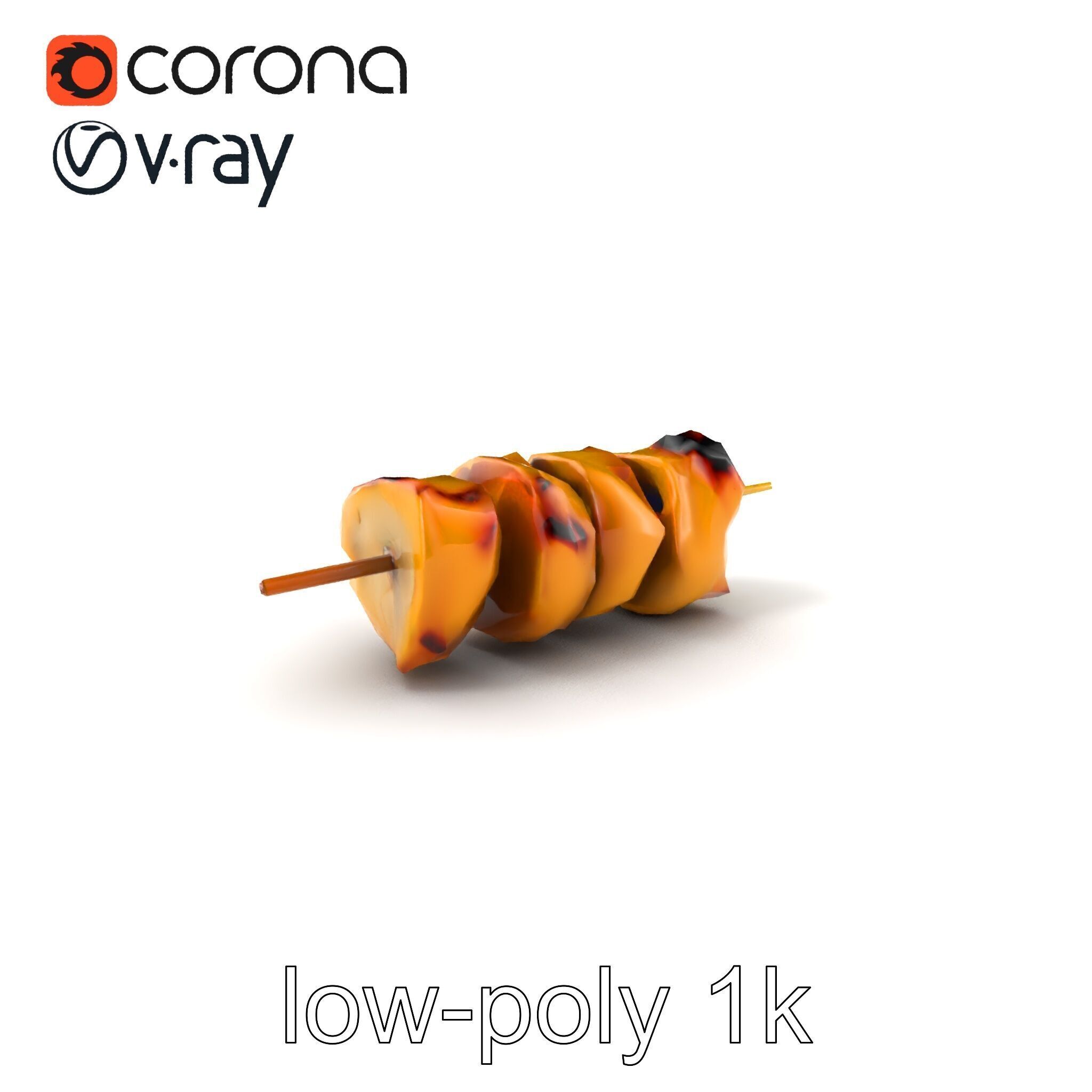 Chicken Kebab Realistic Food Sculpture Model Pack Low-poly 3D model_4
