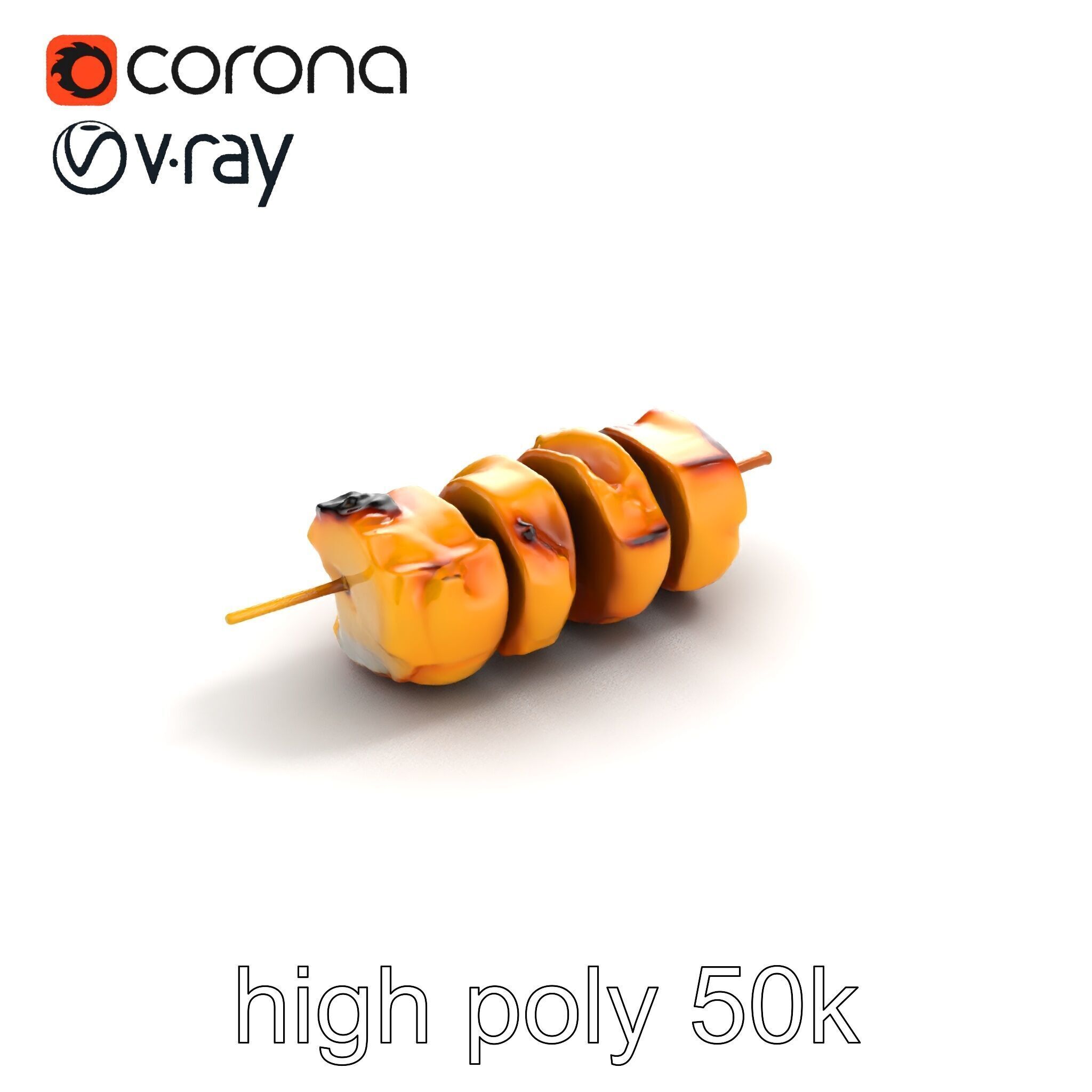 Chicken Kebab Realistic Food Sculpture Model Pack Low-poly 3D model_9