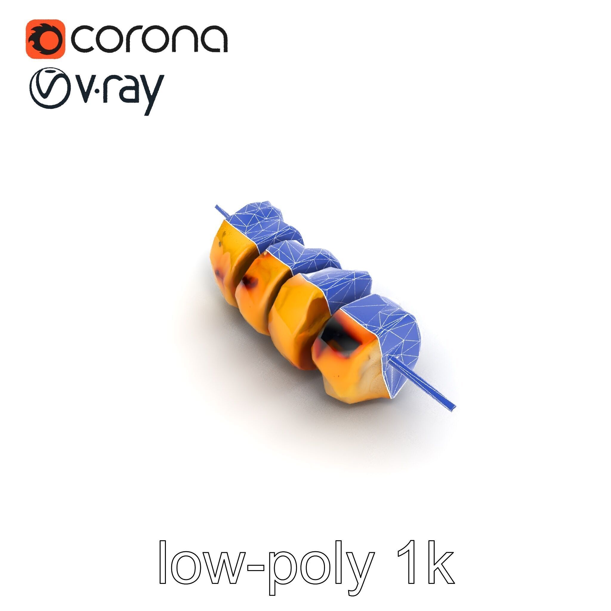 Chicken Kebab Realistic Food Sculpture Model Pack Low-poly 3D model_15