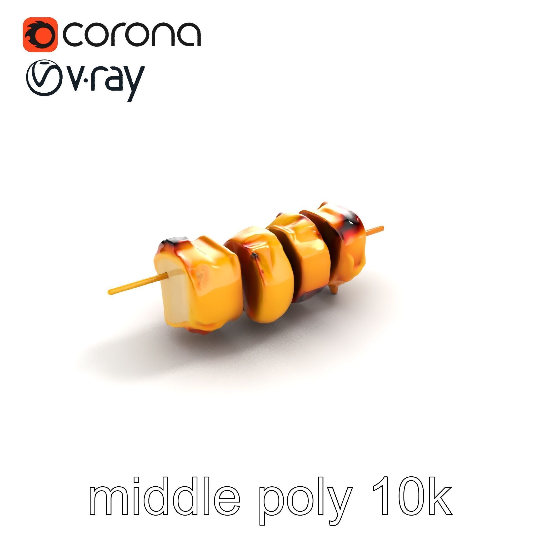 Chicken Kebab Realistic Food Sculpture Model Pack Low-poly 3D model_7