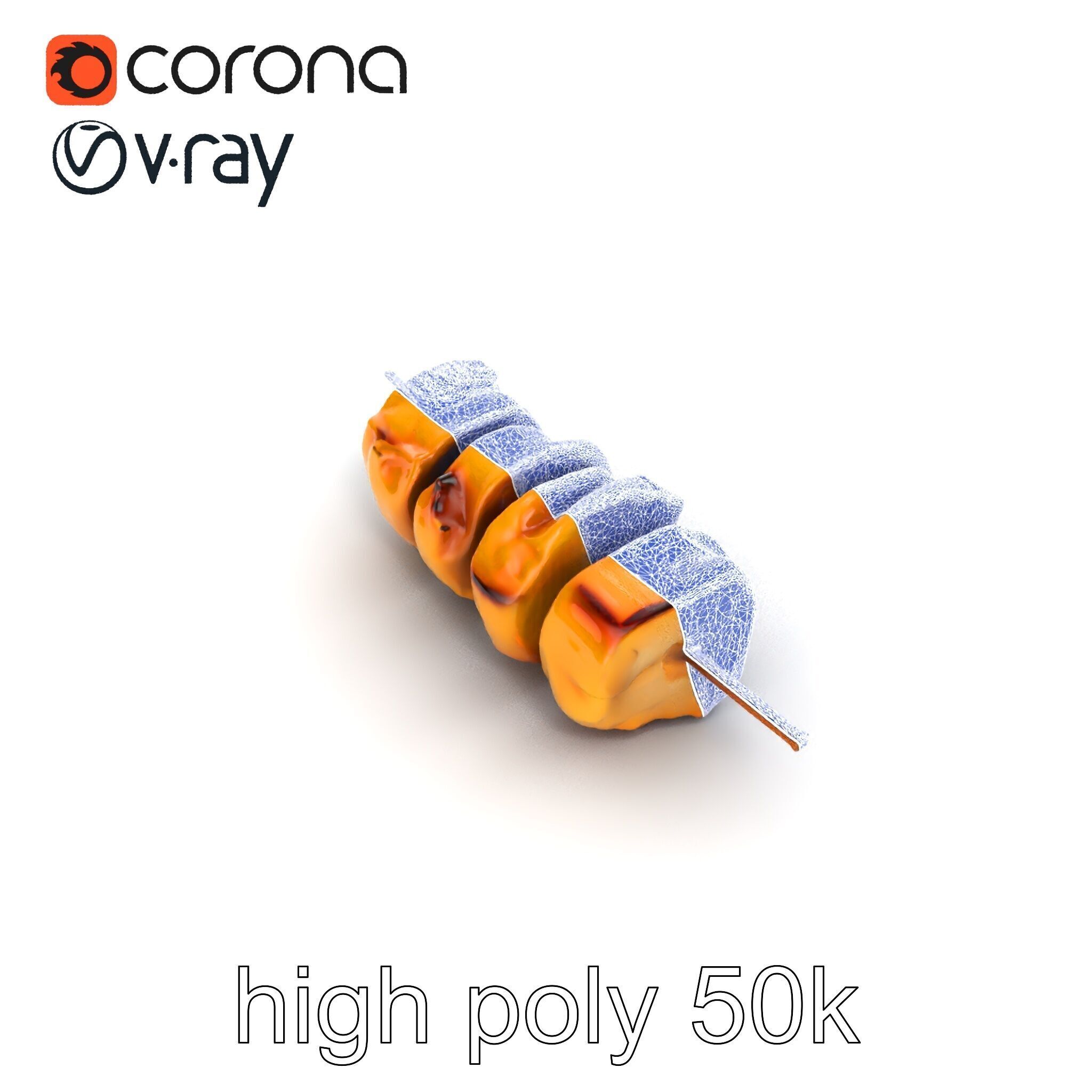 Chicken Kebab Realistic Food Sculpture Model Pack Low-poly 3D model_18