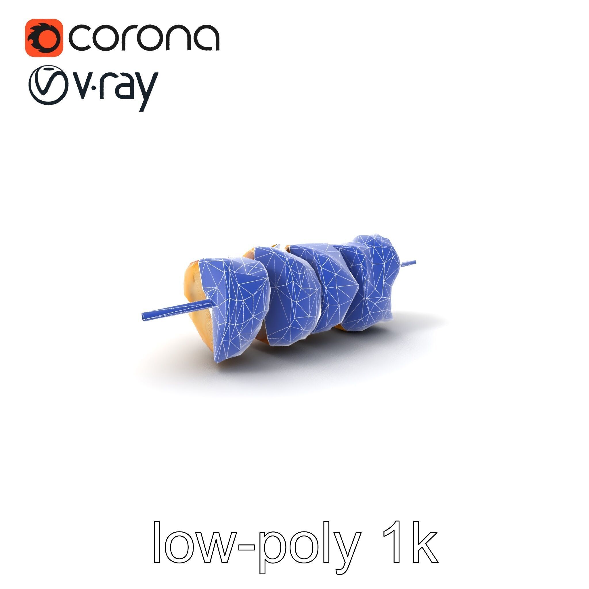 Chicken Kebab Realistic Food Sculpture Model Pack Low-poly 3D model_6
