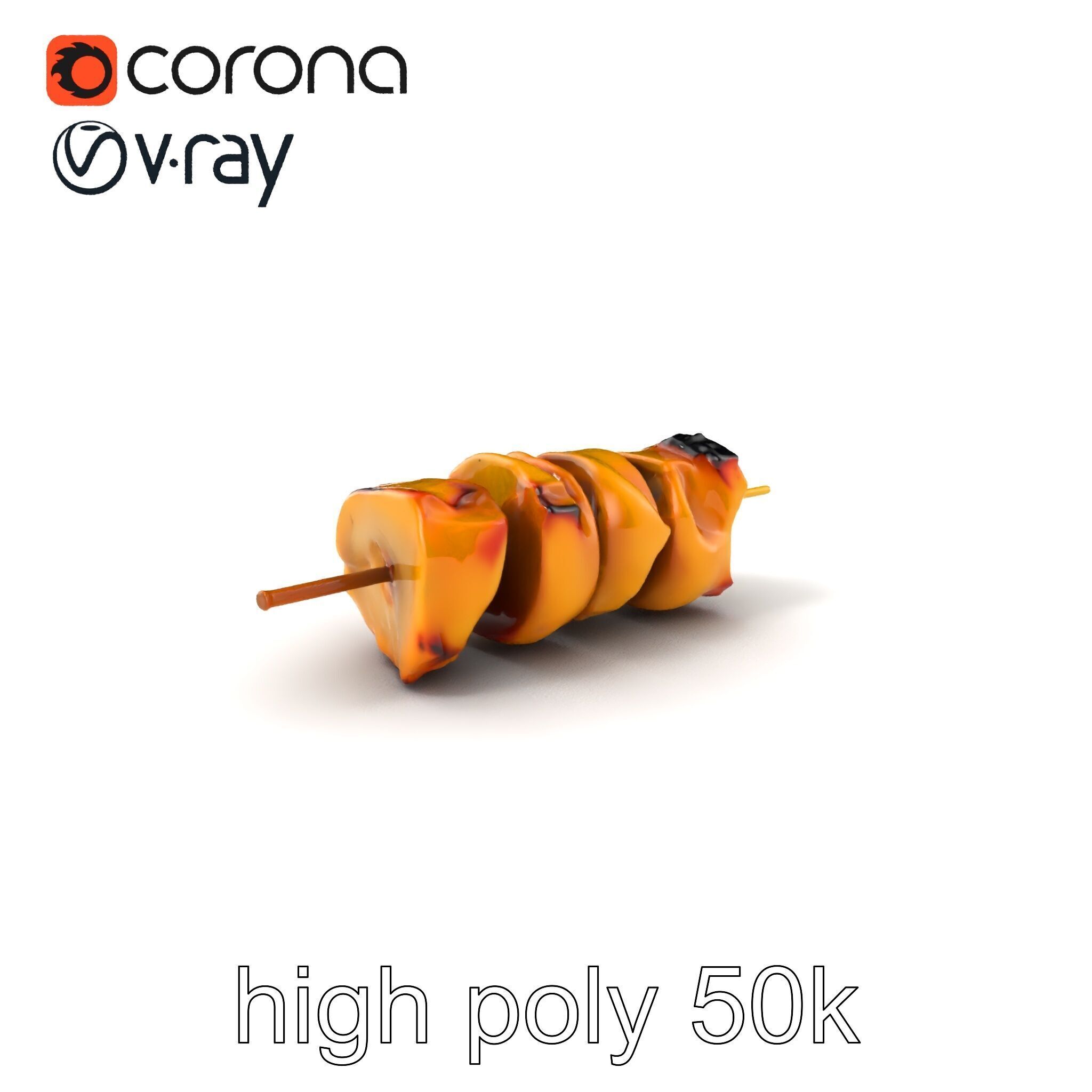 Chicken Kebab Realistic Food Sculpture Model Pack Low-poly 3D model_2