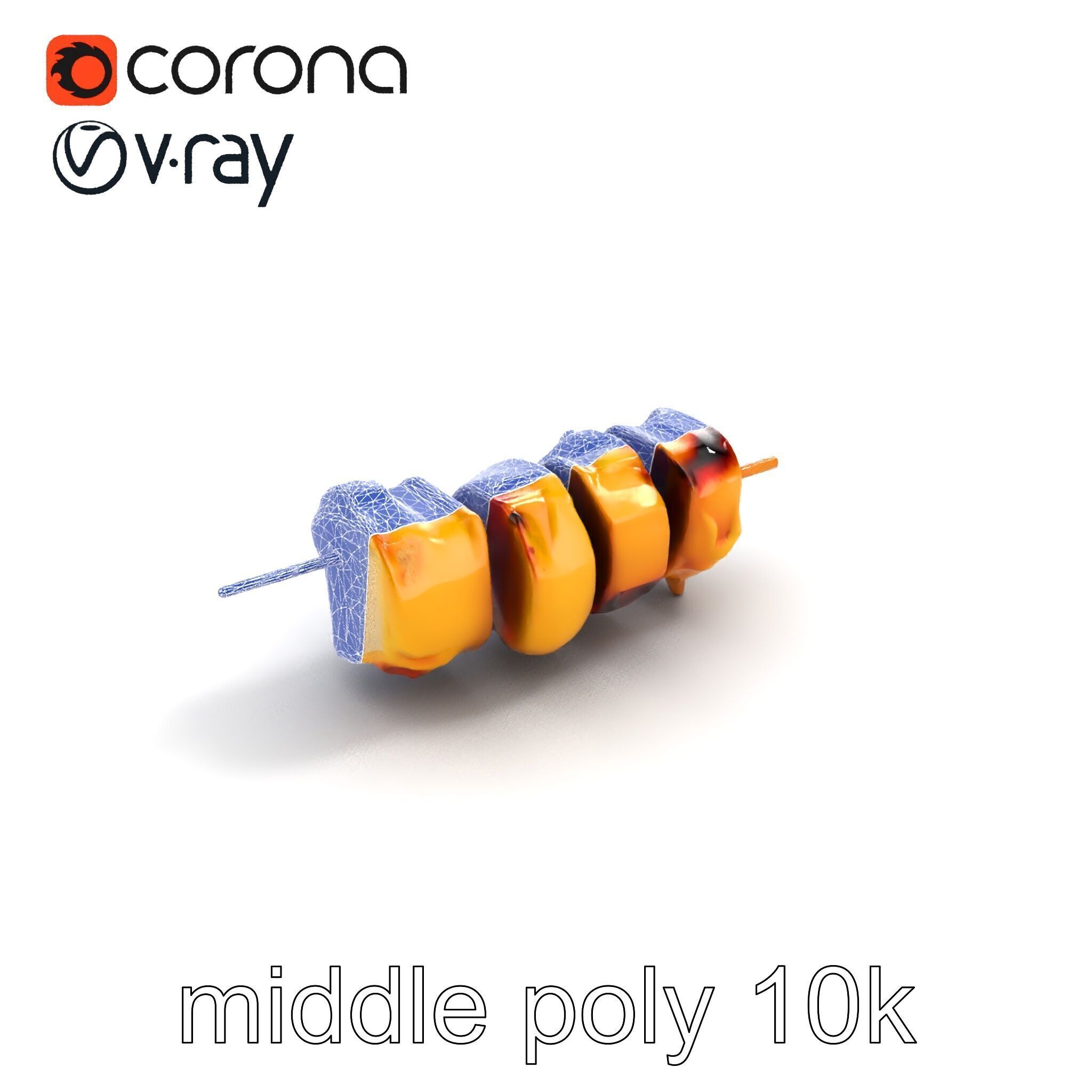 Chicken Kebab Realistic Food Sculpture Model Pack Low-poly 3D model_10