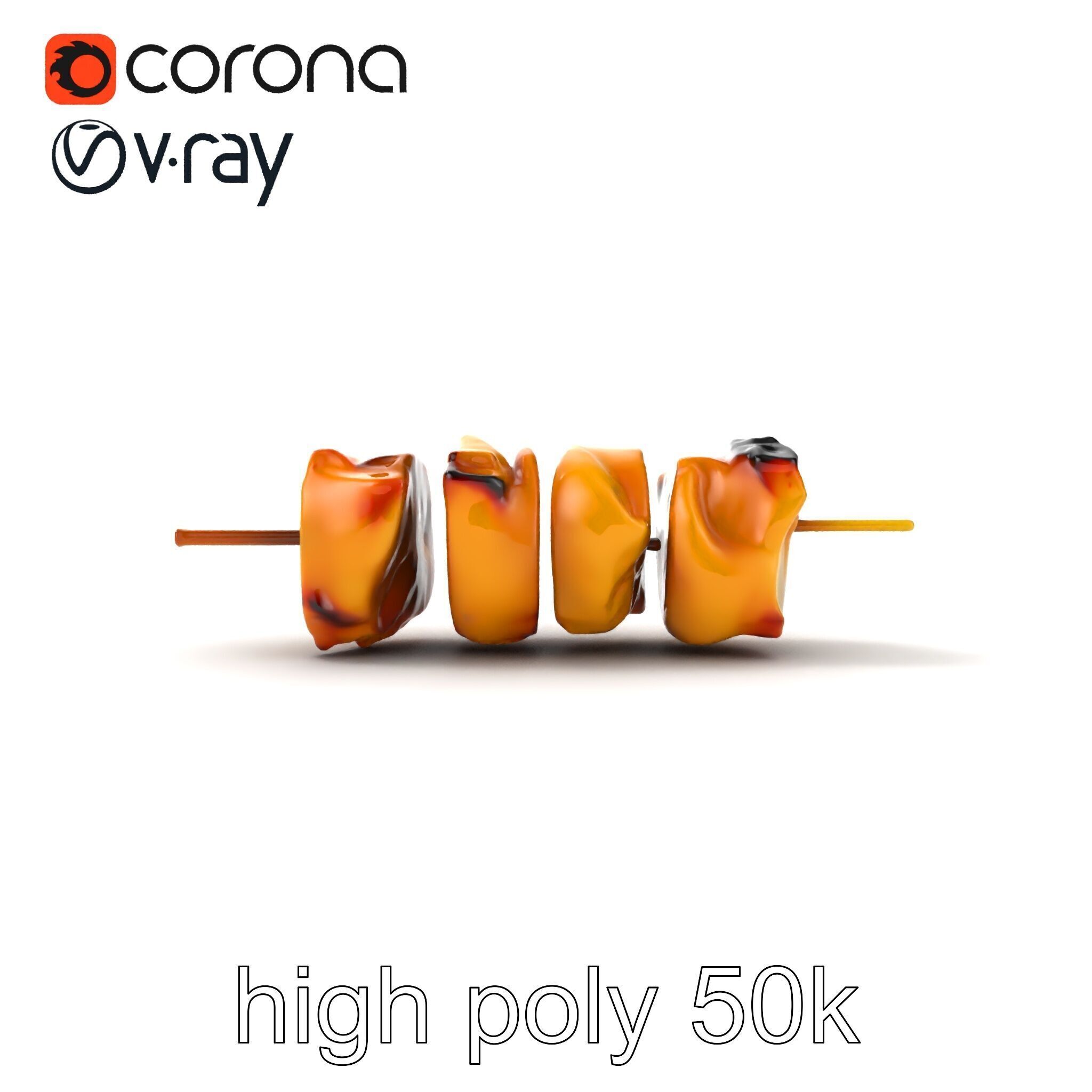 Chicken Kebab Realistic Food Sculpture Model Pack Low-poly 3D model_20