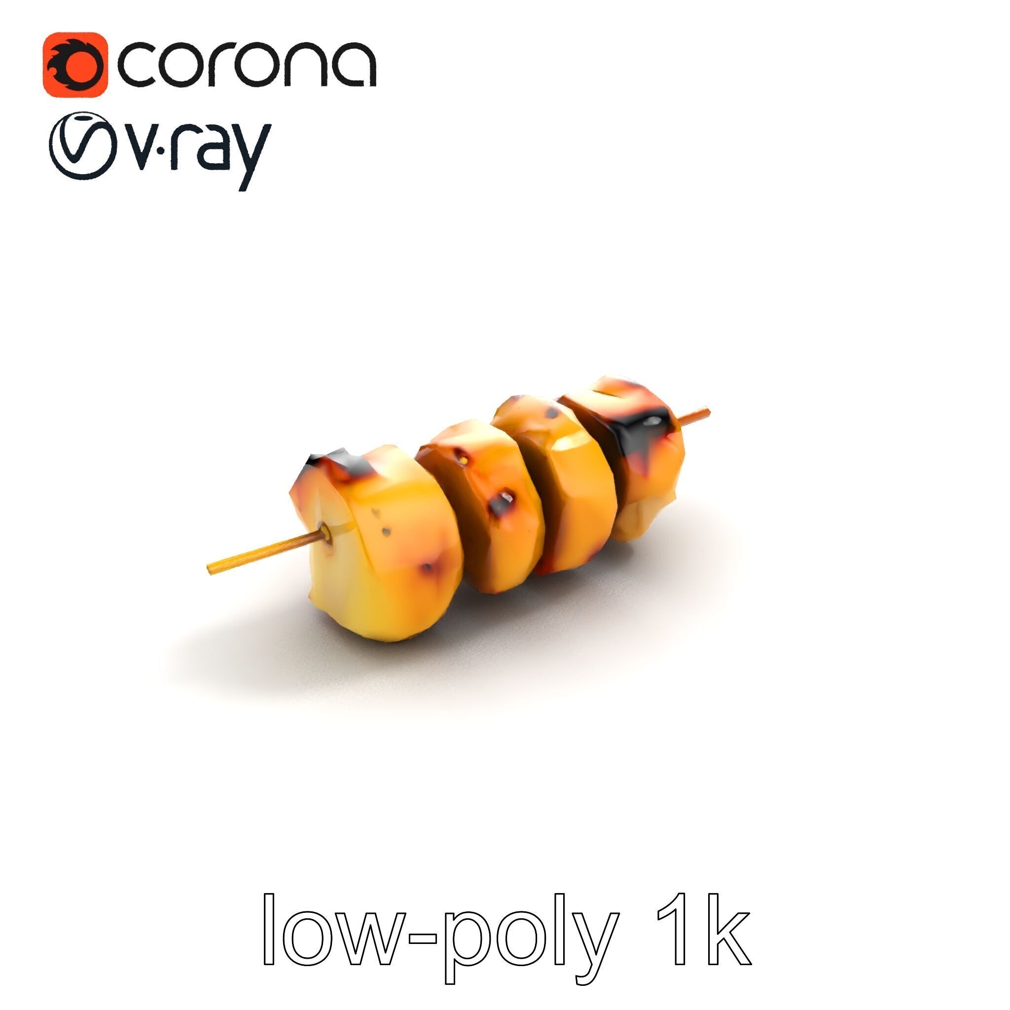 Chicken Kebab Realistic Food Sculpture Model Pack Low-poly 3D model_8