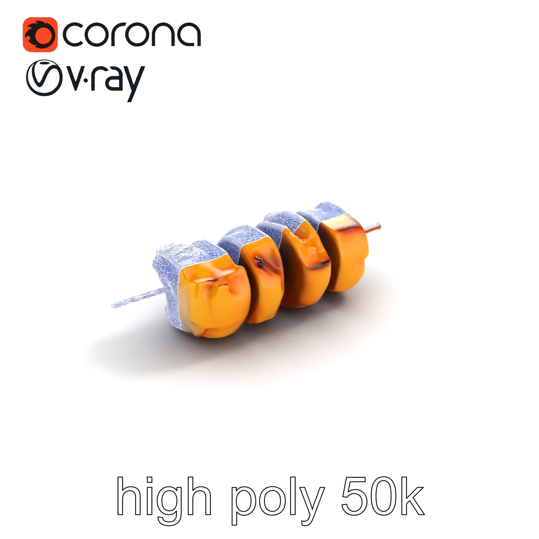 Chicken Kebab Realistic Food Sculpture Model Pack Low-poly 3D model_22