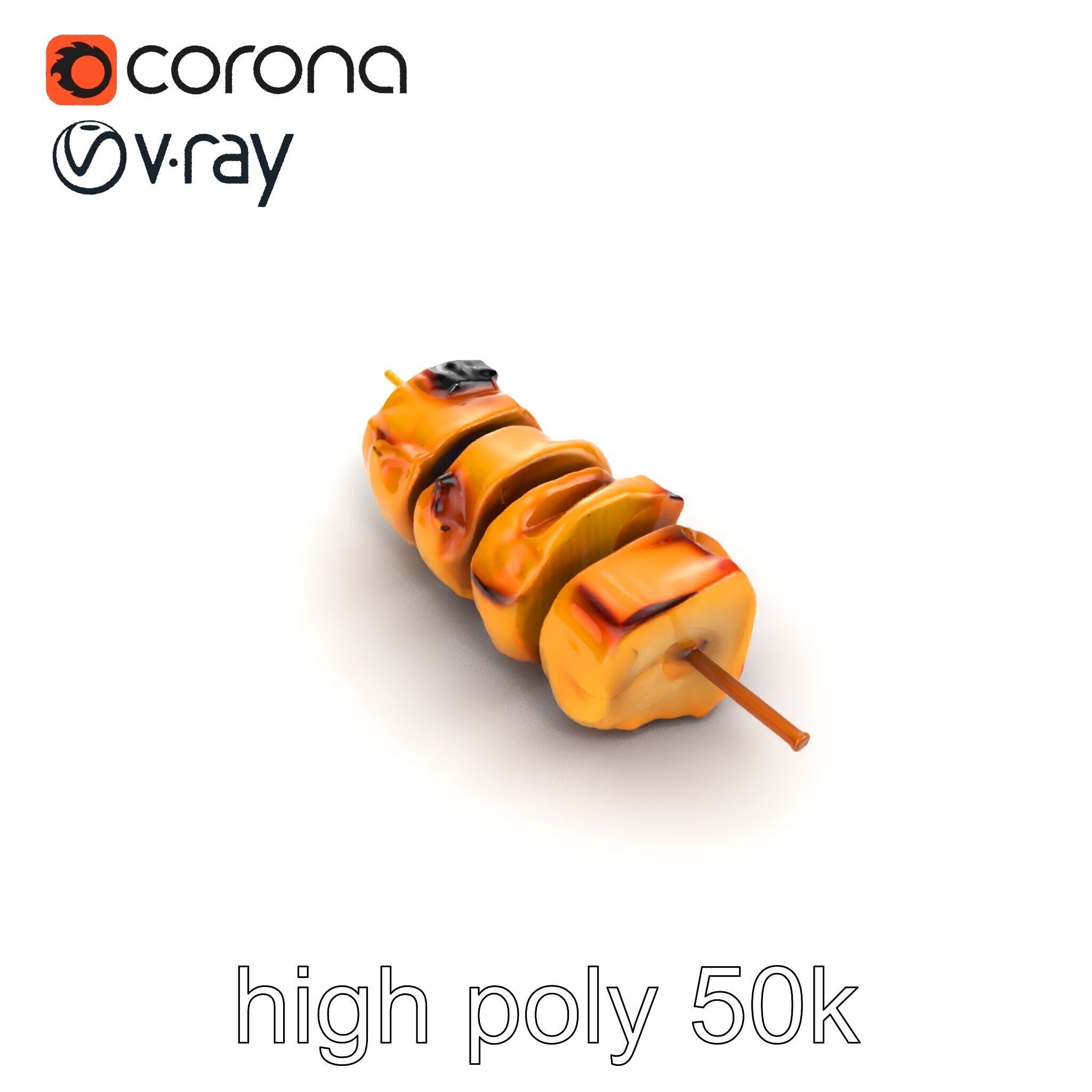 Chicken Kebab Realistic Food Sculpture Model Pack Low-poly 3D model_19