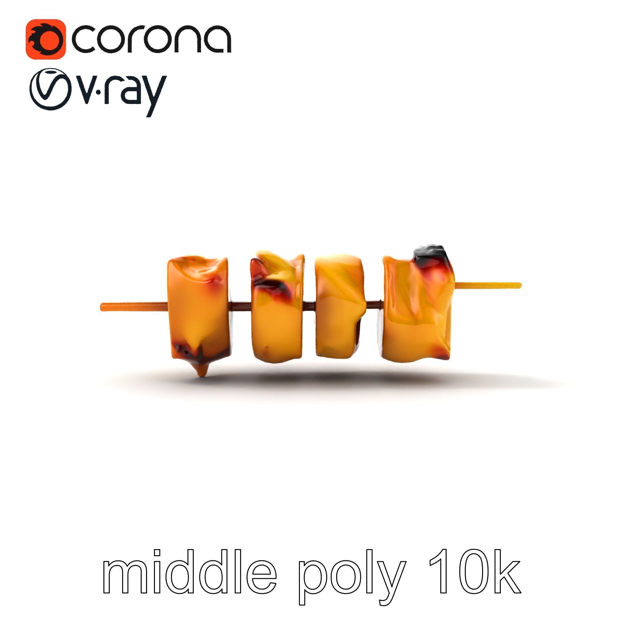 Chicken Kebab Realistic Food Sculpture Model Pack Low-poly 3D model_17