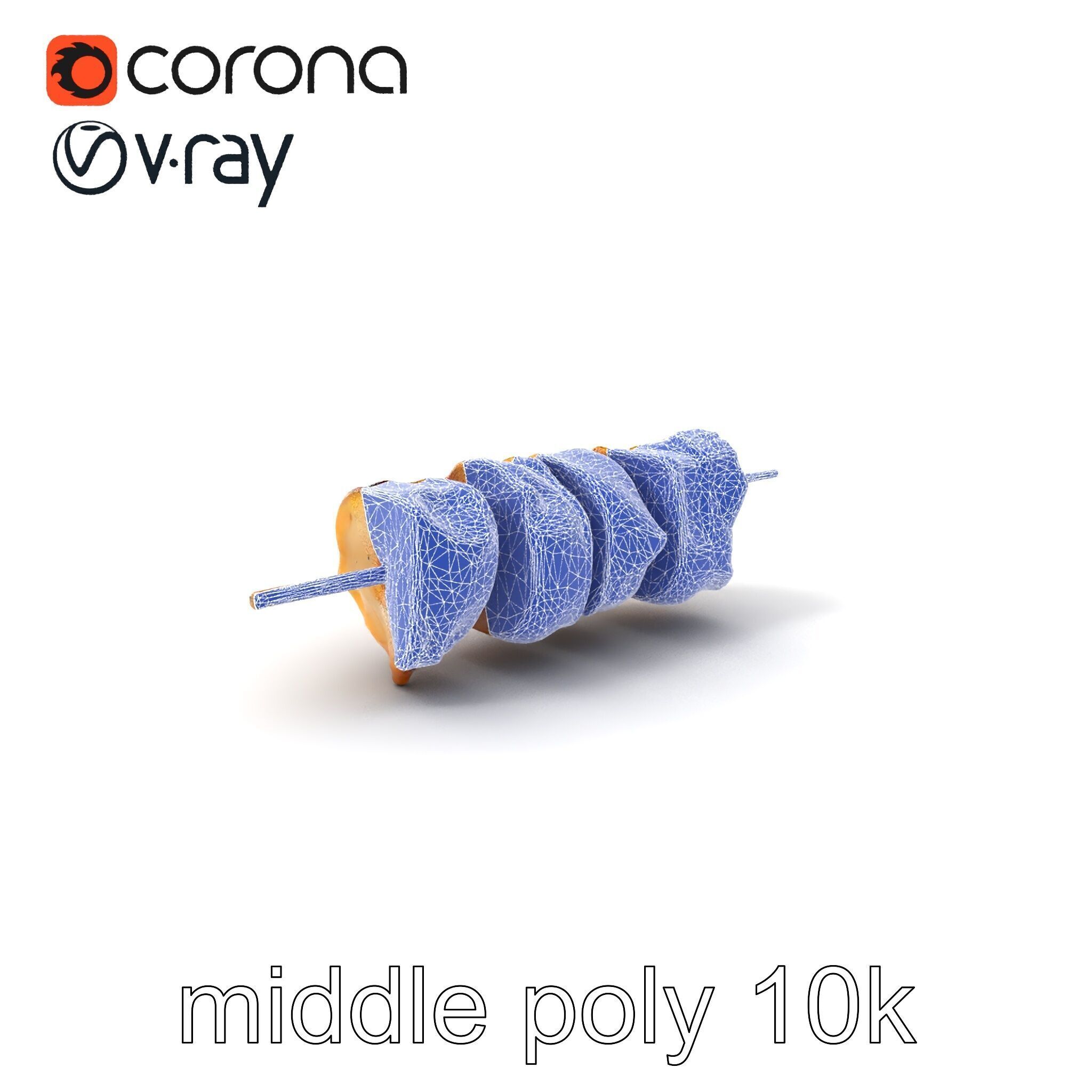 Chicken Kebab Realistic Food Sculpture Model Pack Low-poly 3D model_5