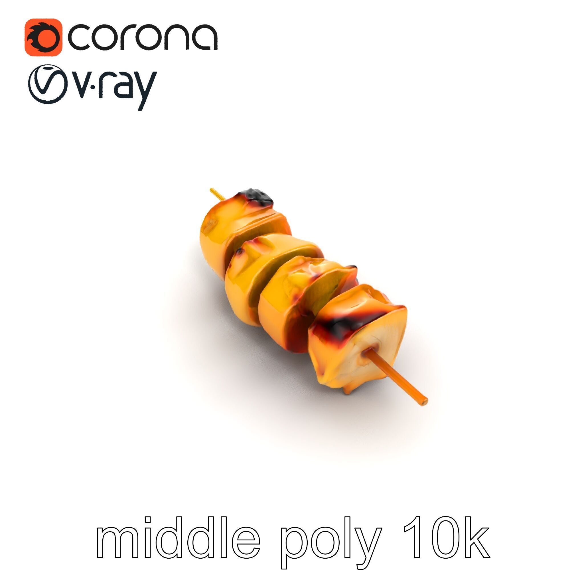 Chicken Kebab Realistic Food Sculpture Model Pack Low-poly 3D model_11