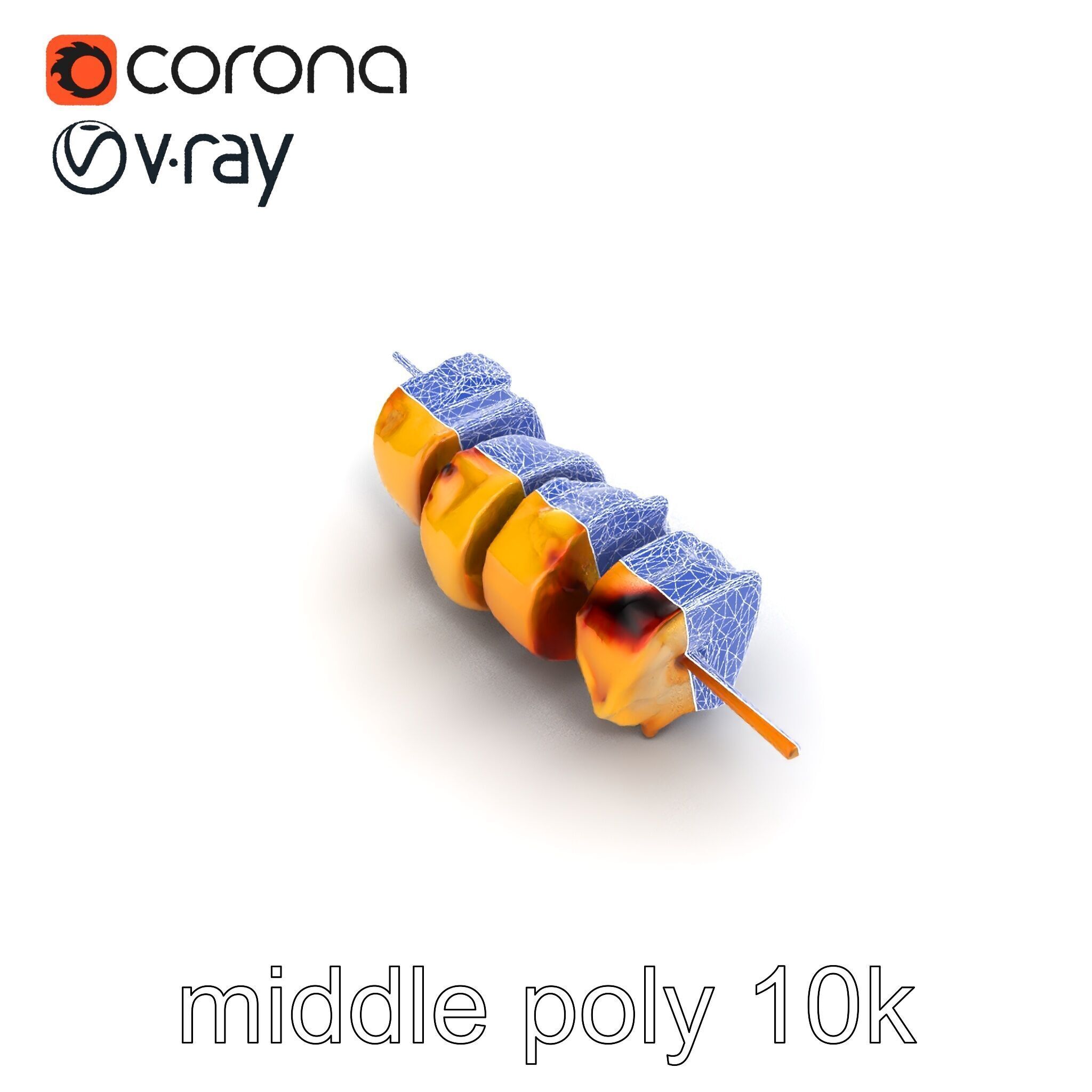 Chicken Kebab Realistic Food Sculpture Model Pack Low-poly 3D model_25