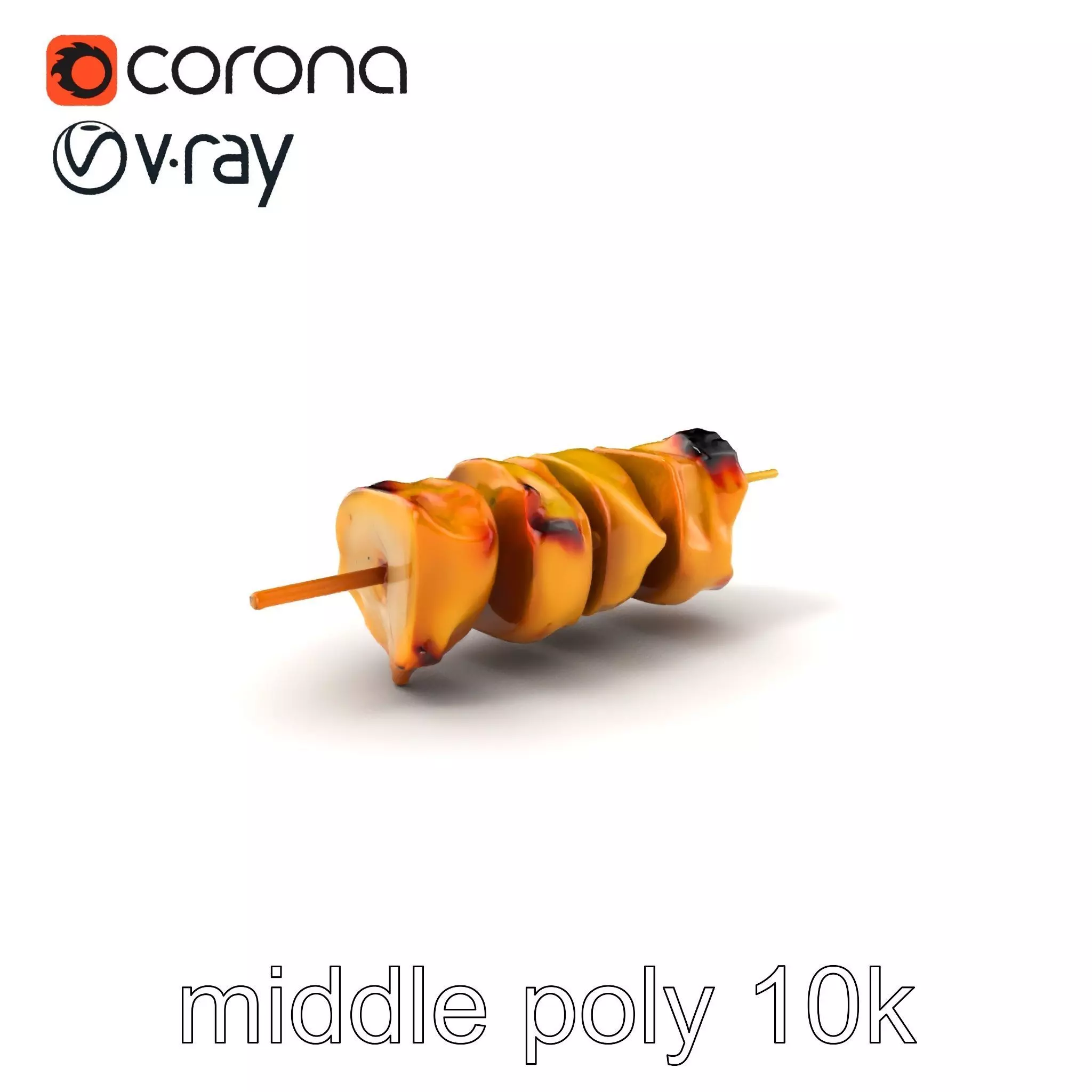 Chicken Kebab Realistic Food Sculpture Model Pack Low-poly 3D model_0