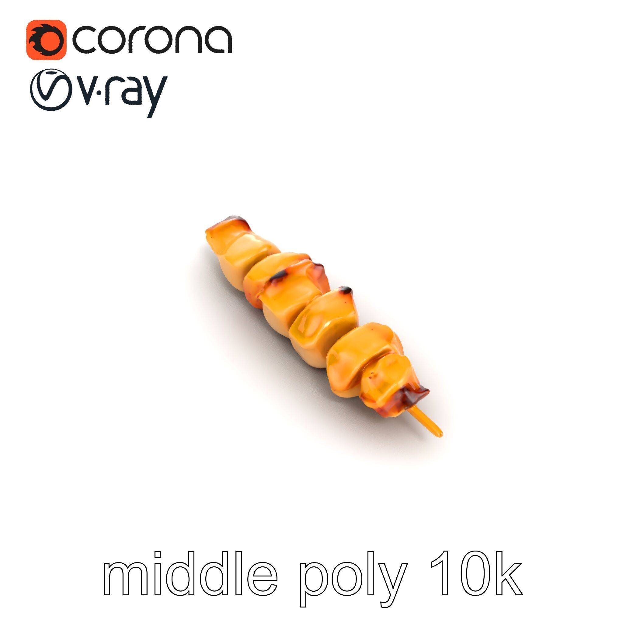 Grilled Chicken Skewer Lean Fillet Model Pack Low-poly 3D model_16