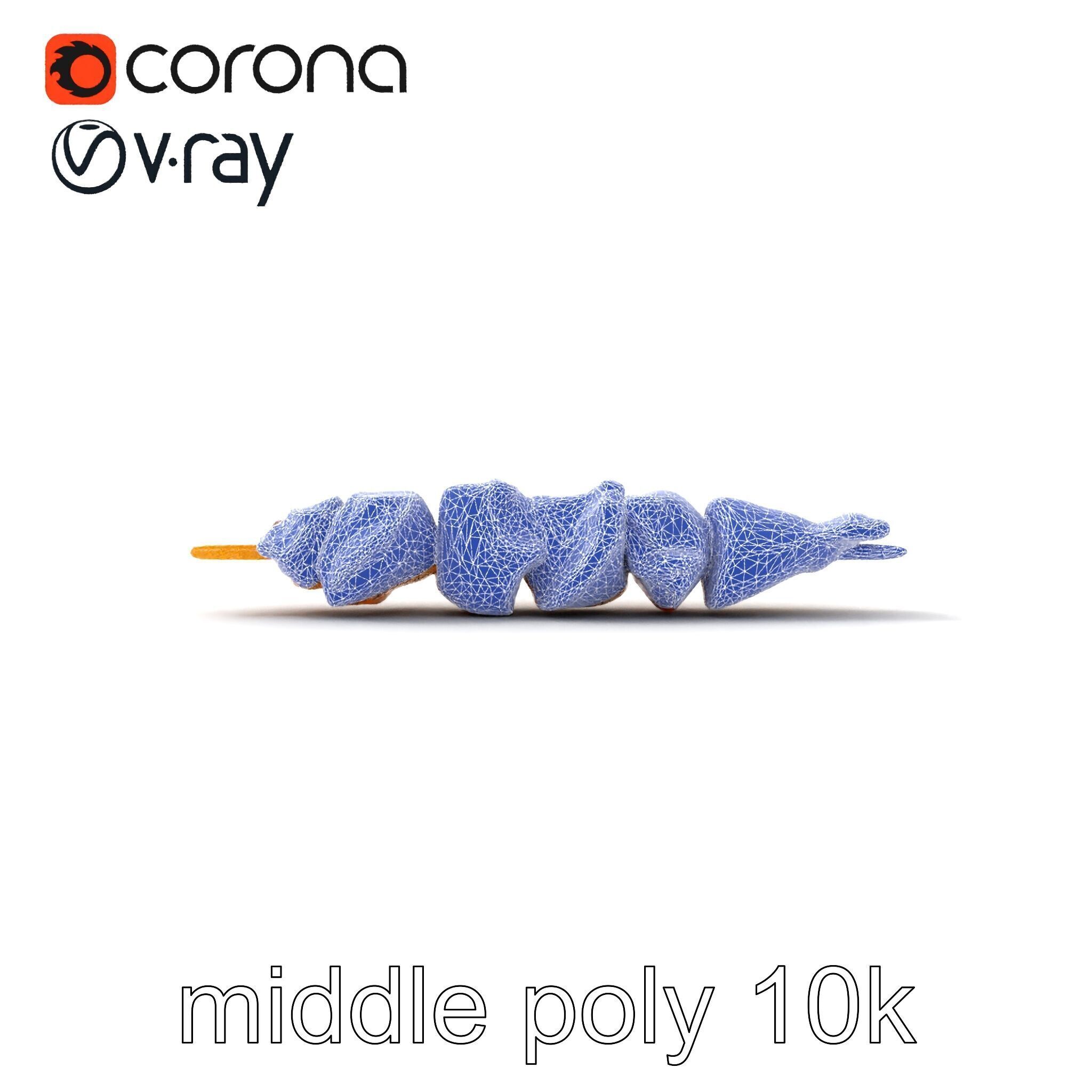 Grilled Chicken Skewer Lean Fillet Model Pack Low-poly 3D model_19