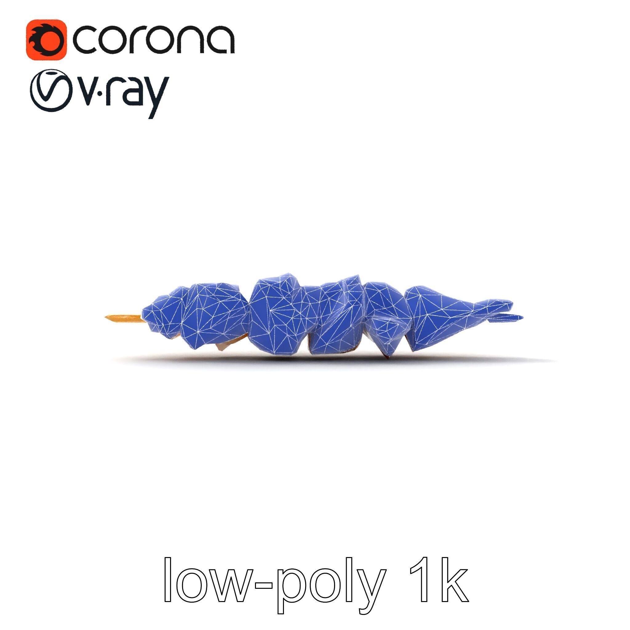 Grilled Chicken Skewer Lean Fillet Model Pack Low-poly 3D model_28