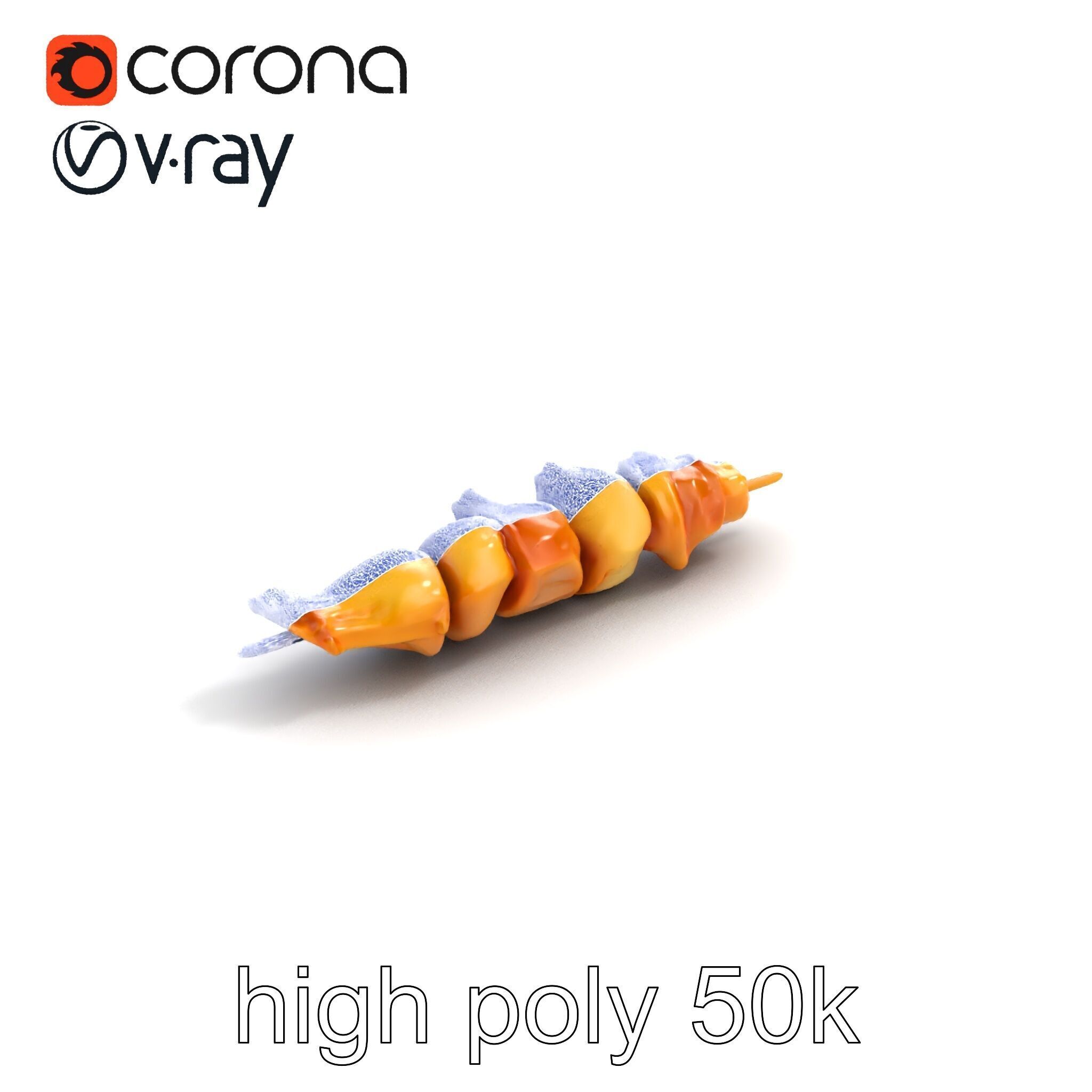 Grilled Chicken Skewer Lean Fillet Model Pack Low-poly 3D model_24