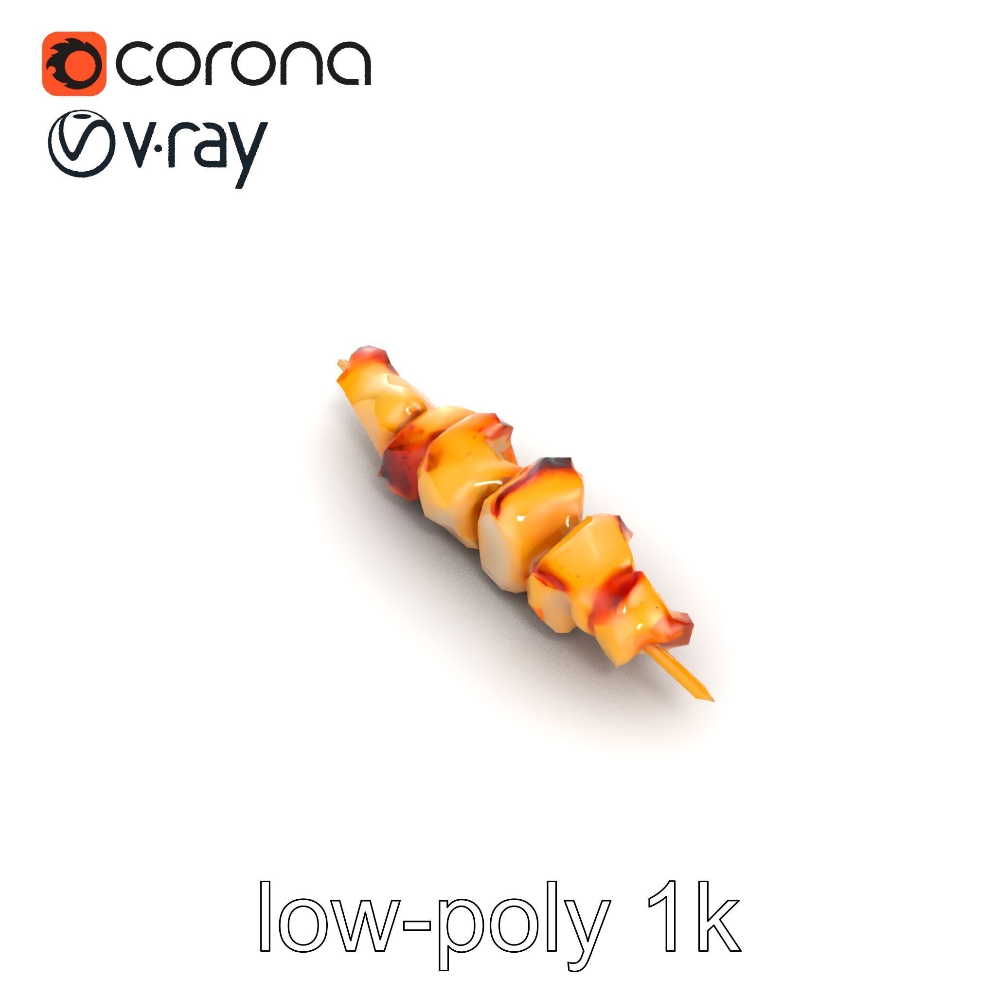 Grilled Chicken Skewer Lean Fillet Model Pack Low-poly 3D model_21