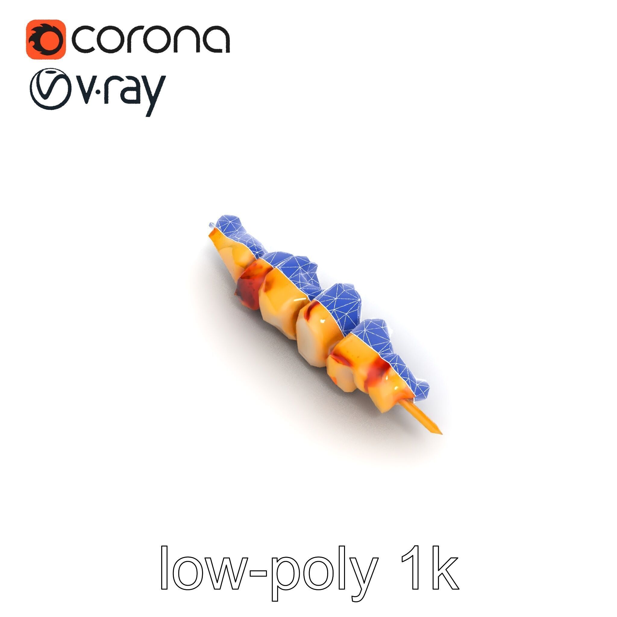 Grilled Chicken Skewer Lean Fillet Model Pack Low-poly 3D model_26