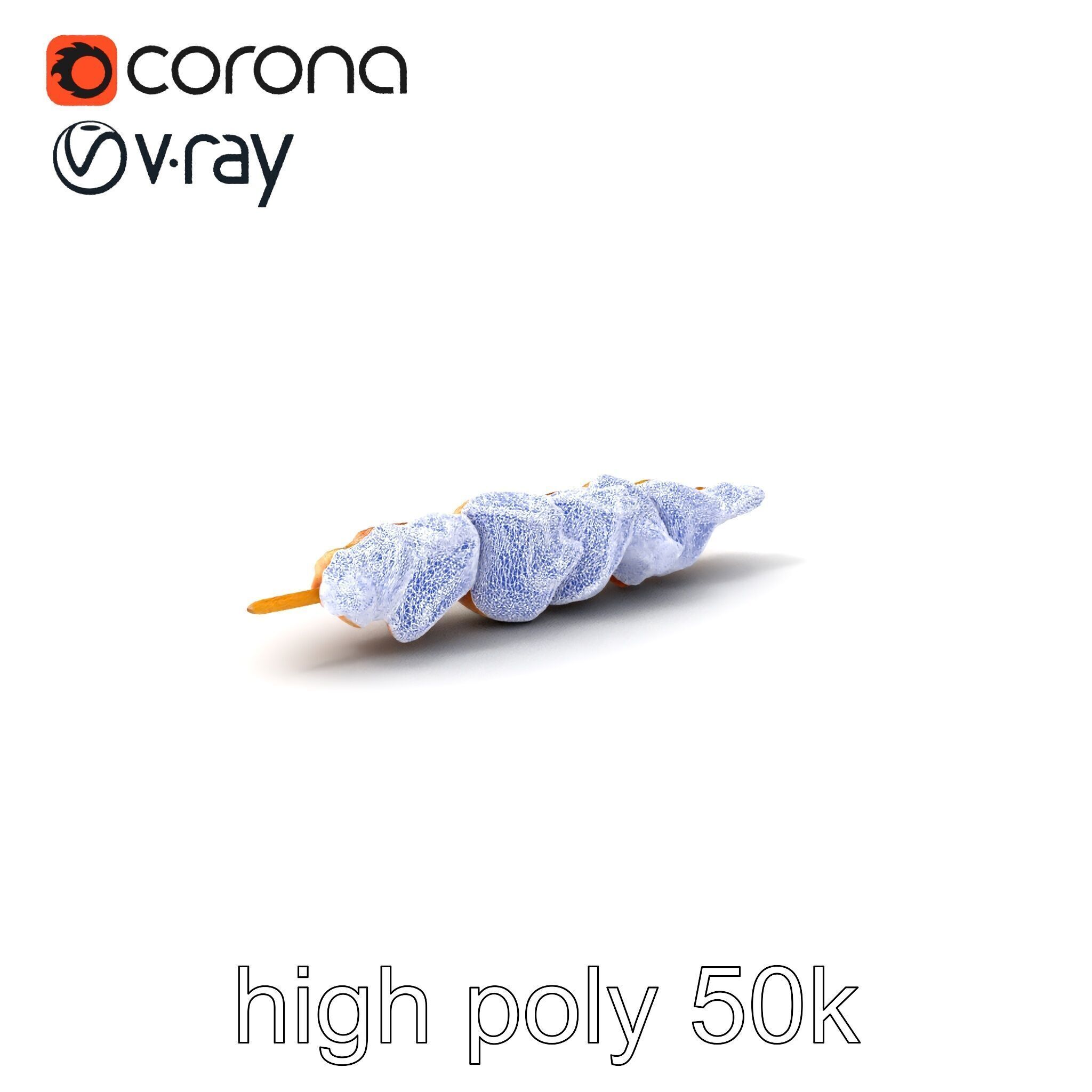 Grilled Chicken Skewer Lean Fillet Model Pack Low-poly 3D model_1
