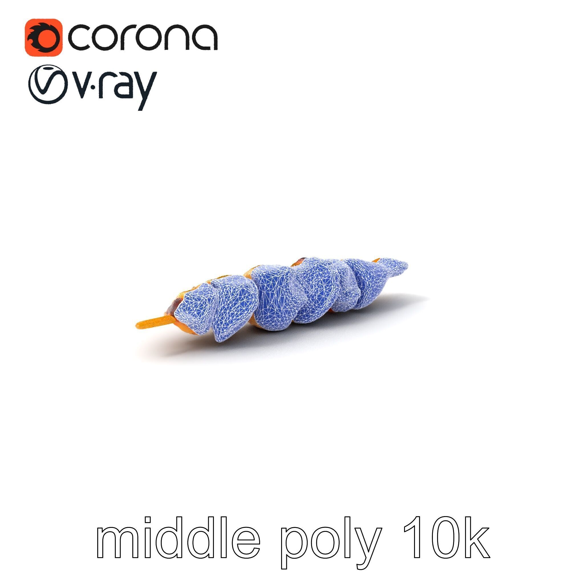 Grilled Chicken Skewer Lean Fillet Model Pack Low-poly 3D model_5