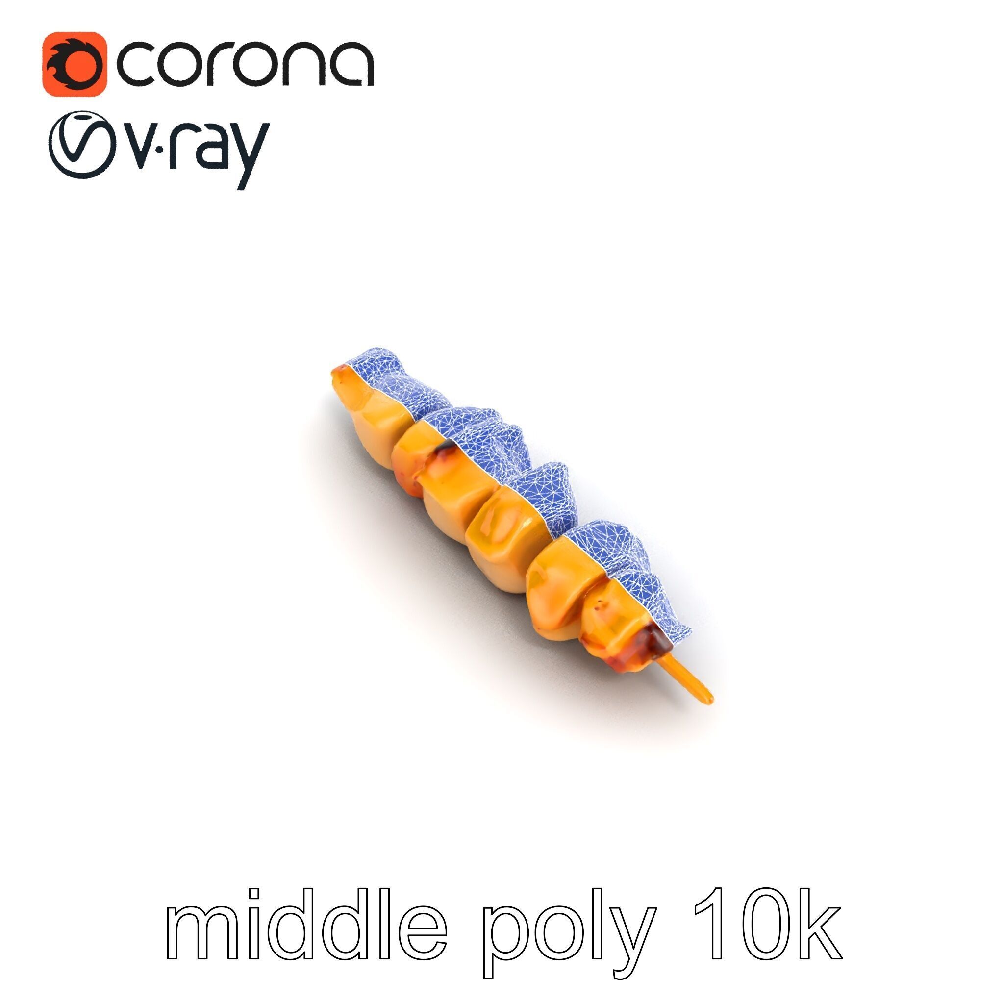 Grilled Chicken Skewer Lean Fillet Model Pack Low-poly 3D model_15