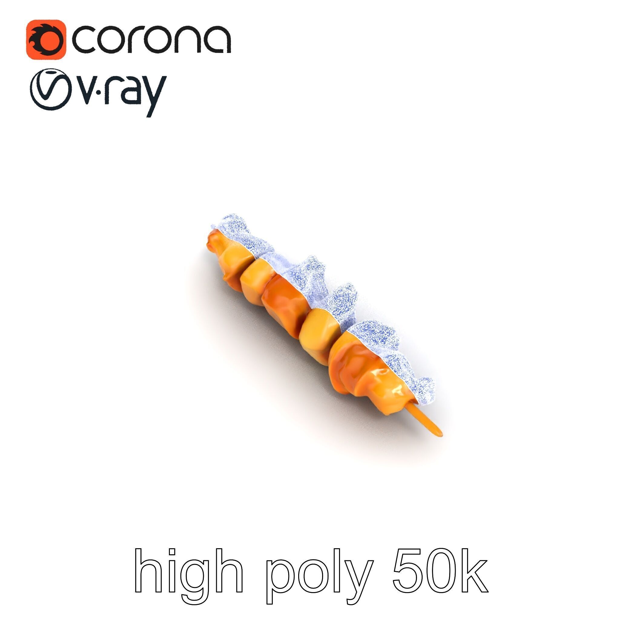Grilled Chicken Skewer Lean Fillet Model Pack Low-poly 3D model_20