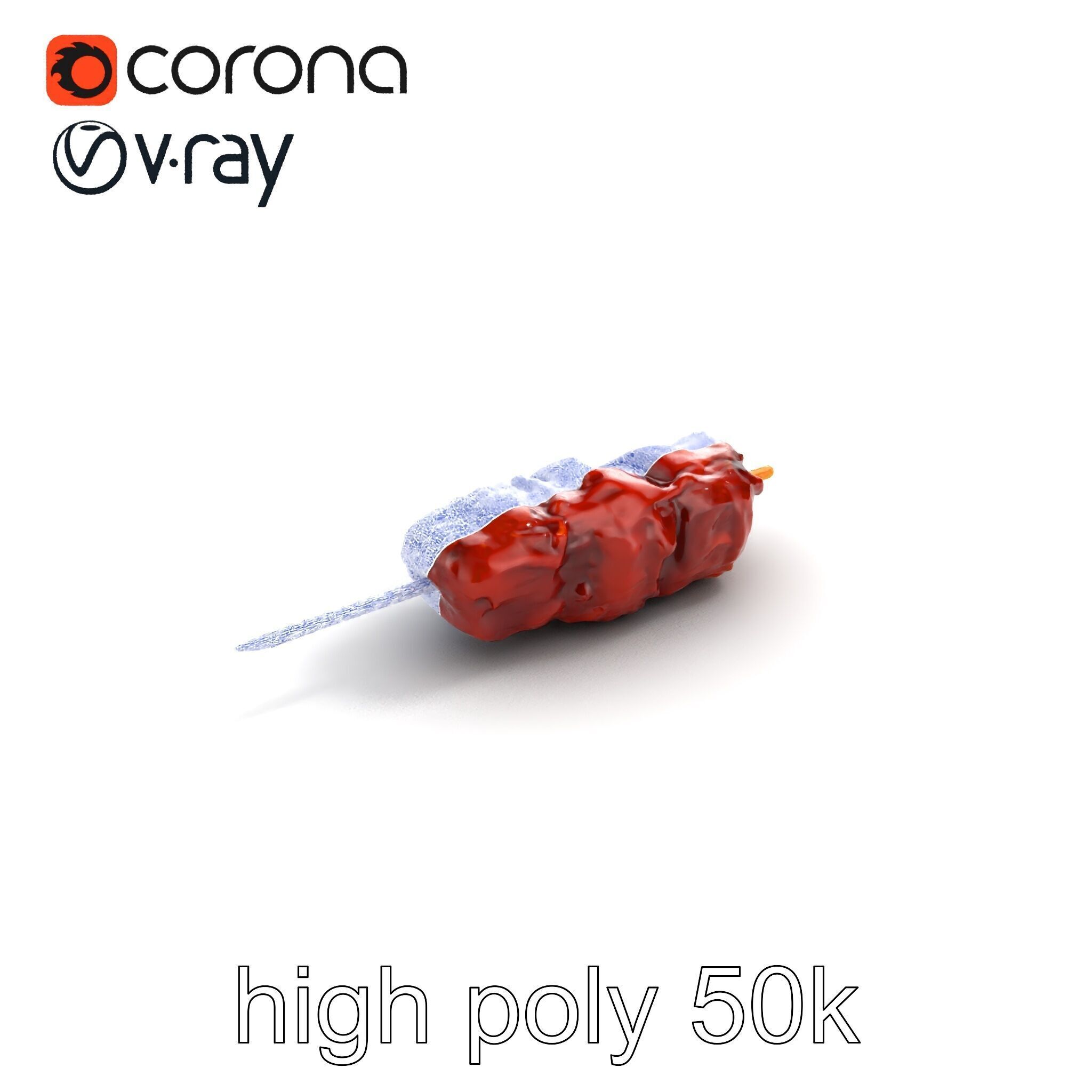 Dynamic Beef Skewer Texture Model Pack Low-poly 3D model_30