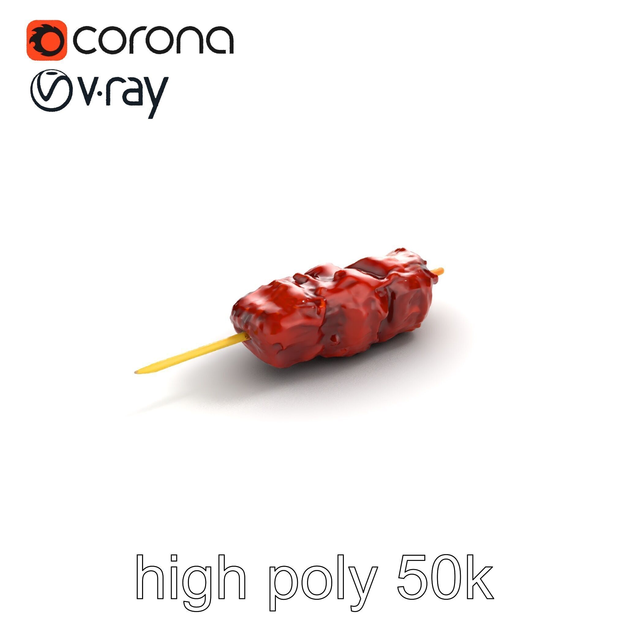 Dynamic Beef Skewer Texture Model Pack Low-poly 3D model_19