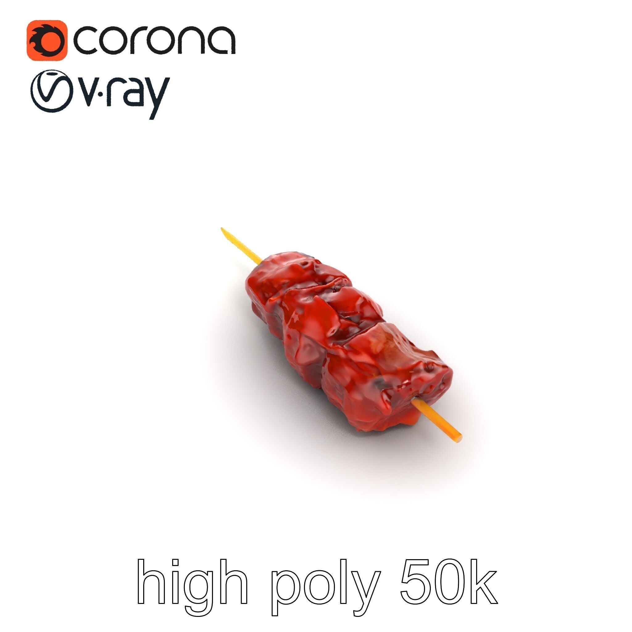 Dynamic Beef Skewer Texture Model Pack Low-poly 3D model_21