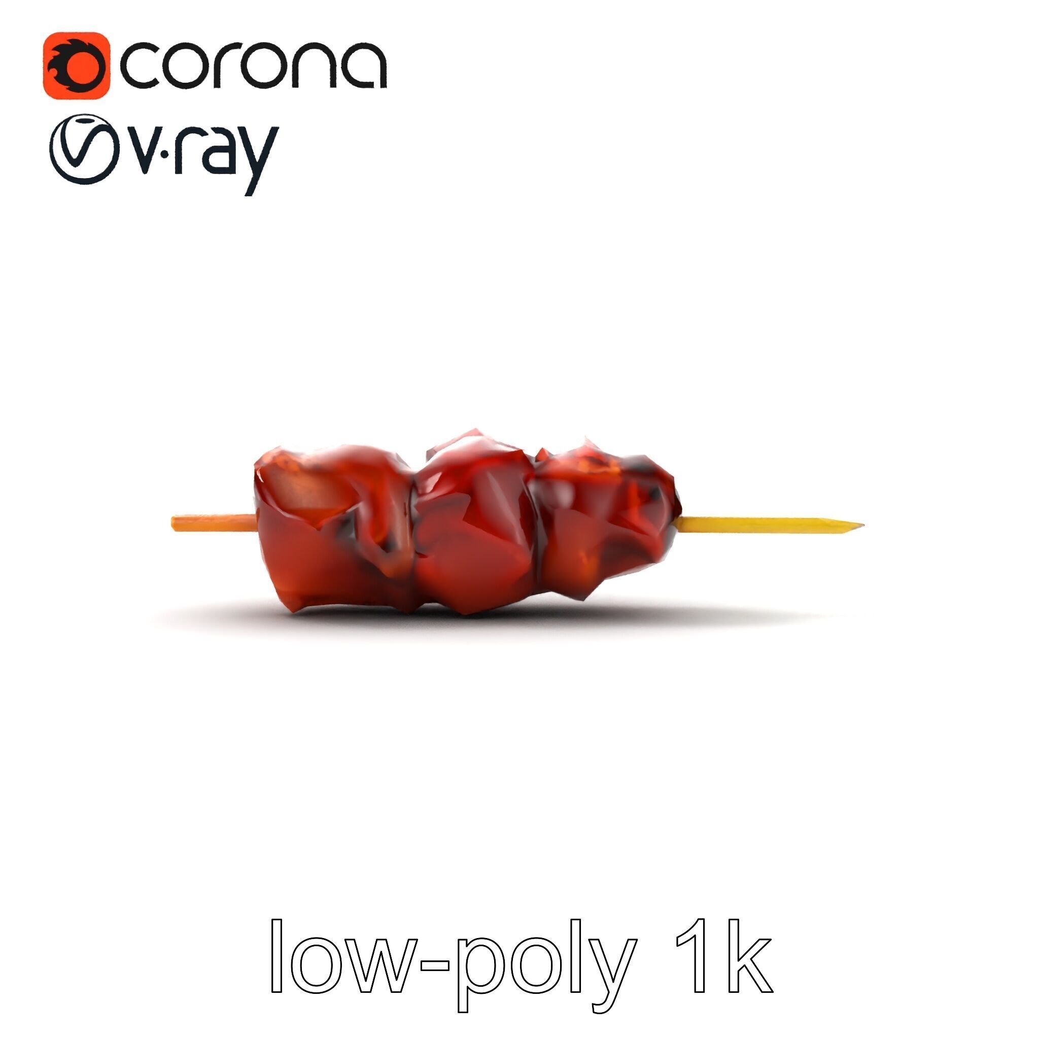 Dynamic Beef Skewer Texture Model Pack Low-poly 3D model_16
