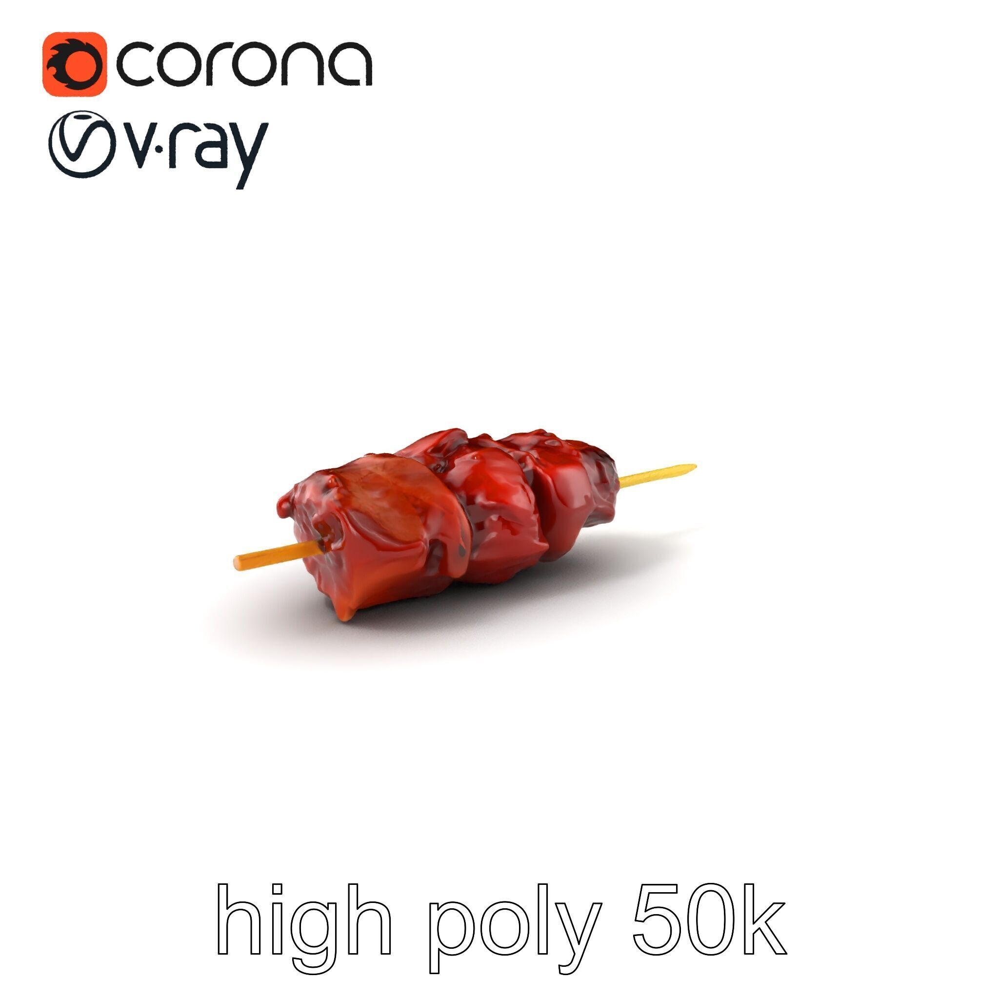 Dynamic Beef Skewer Texture Model Pack Low-poly 3D model_2