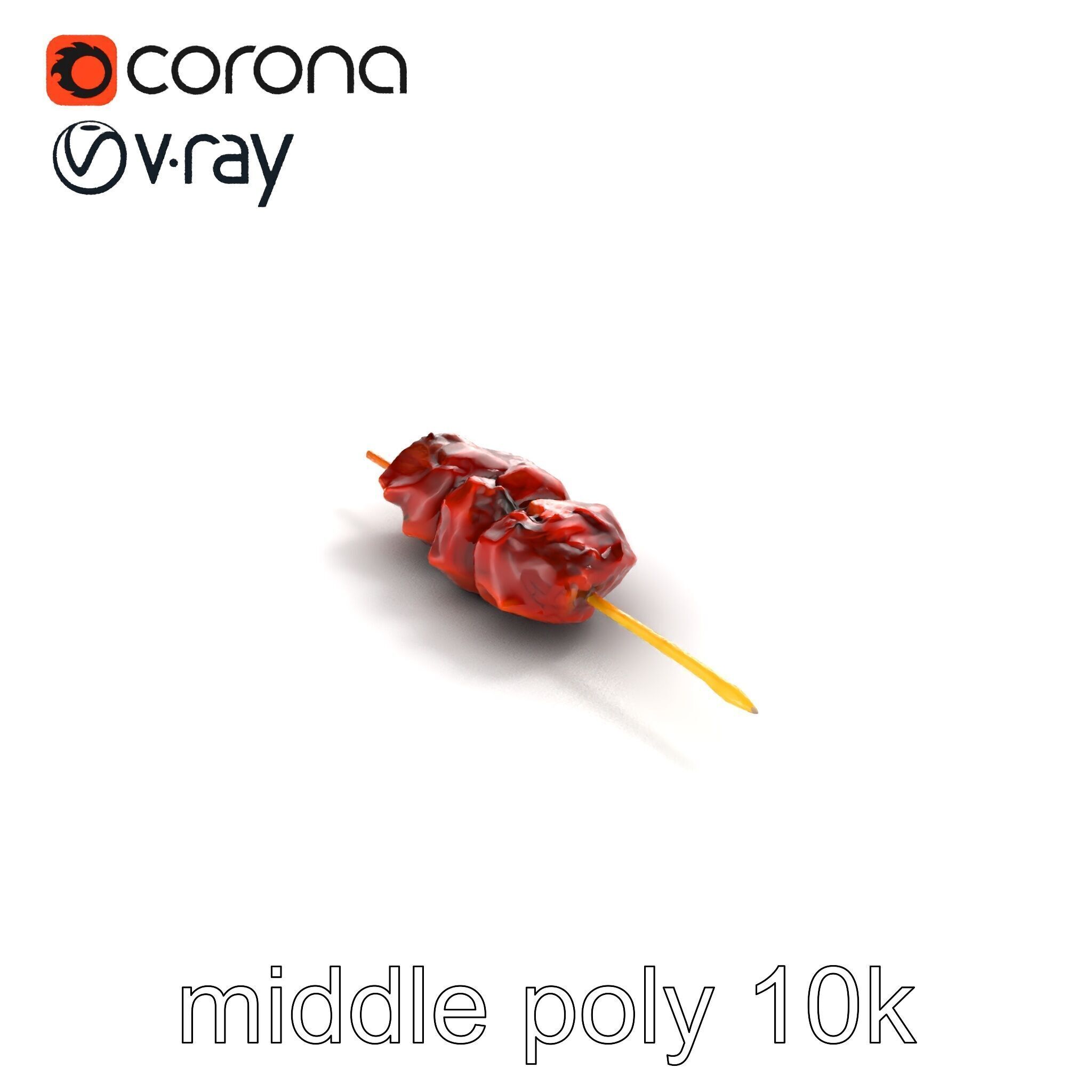 Dynamic Beef Skewer Texture Model Pack Low-poly 3D model_8
