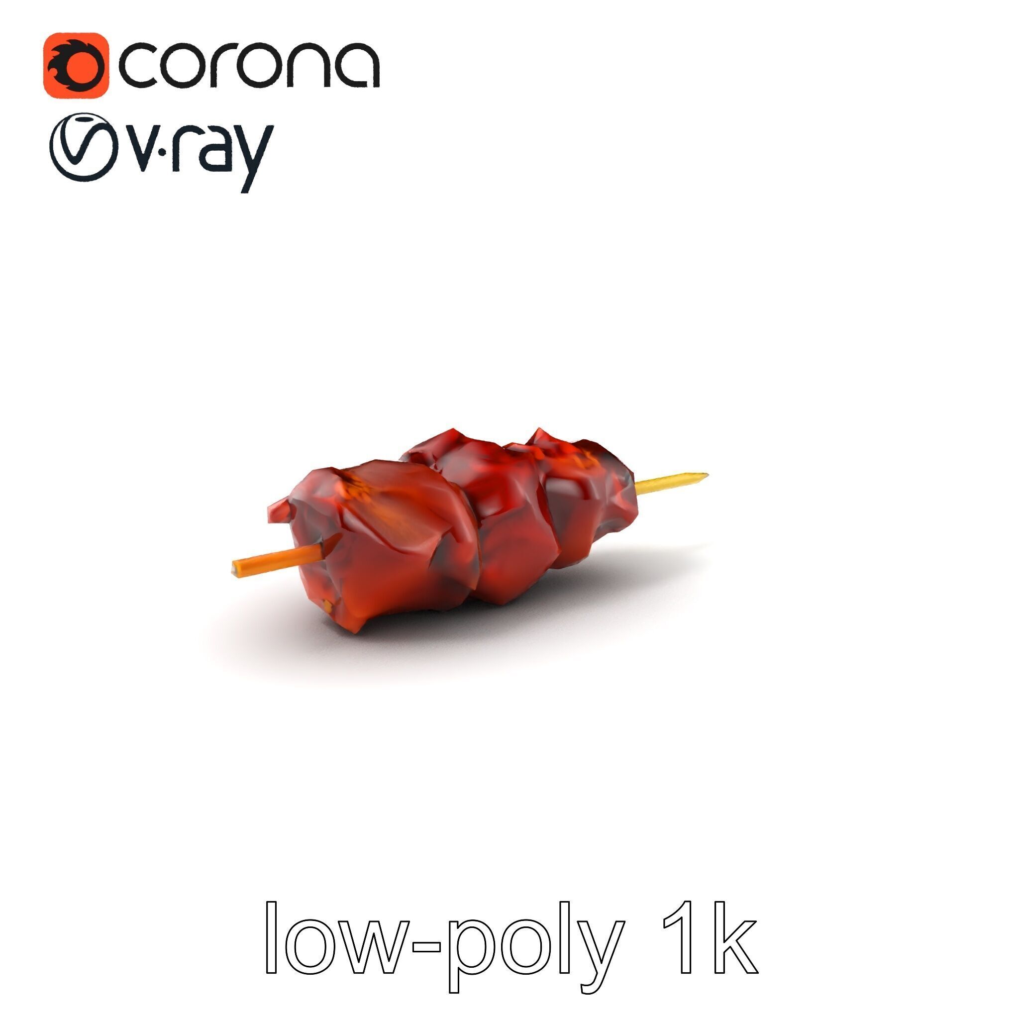 Dynamic Beef Skewer Texture Model Pack Low-poly 3D model_5