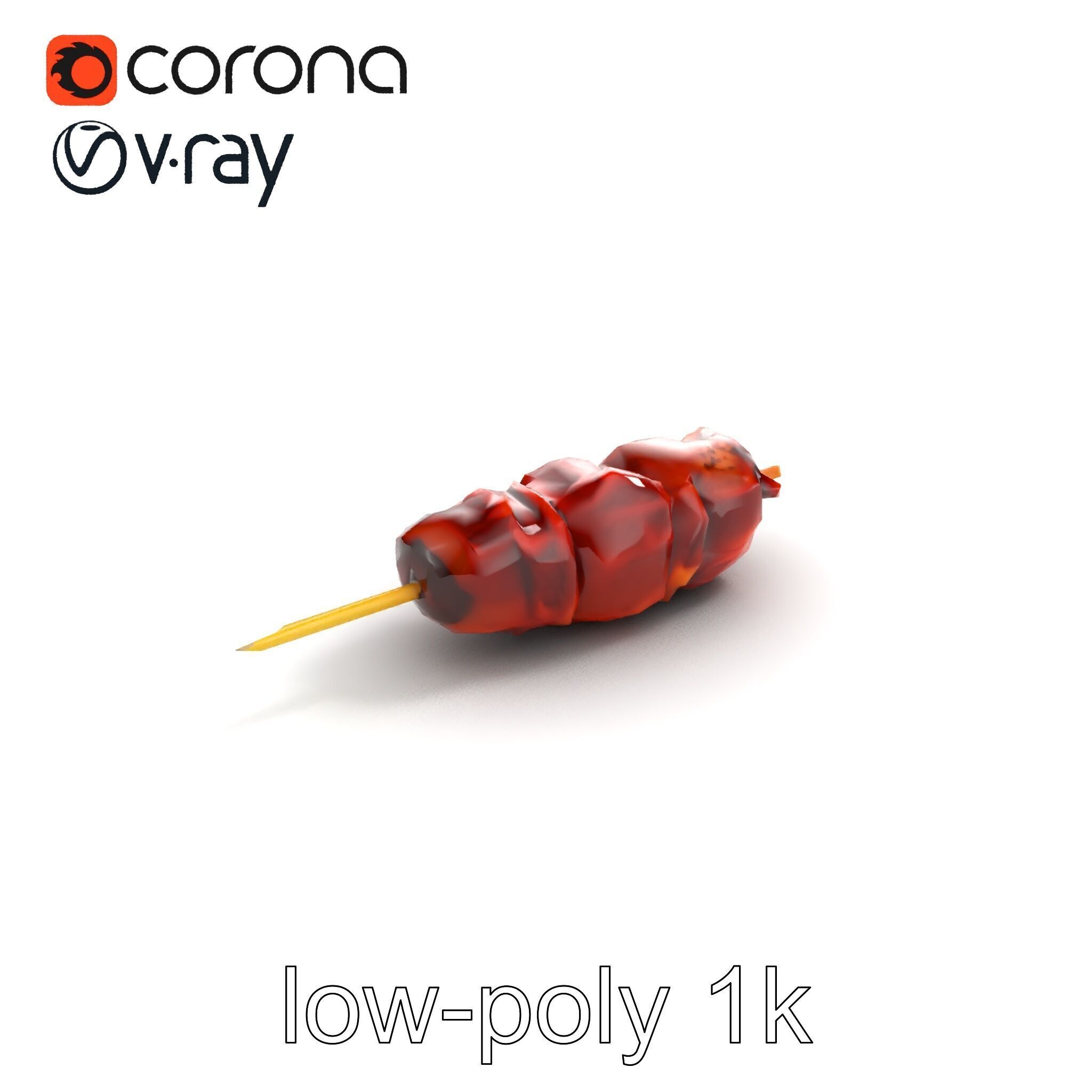 Dynamic Beef Skewer Texture Model Pack Low-poly 3D model_9