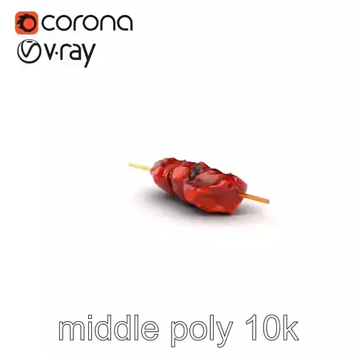 Dynamic Beef Skewer Texture Model Pack Low-poly 3D model
