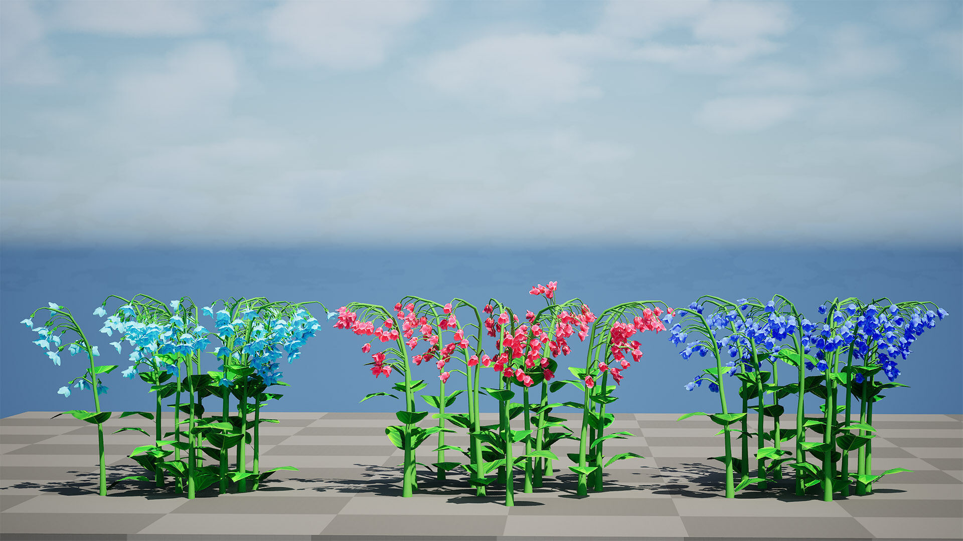 Australian Bluebell Flowers Low-poly 3D model_7